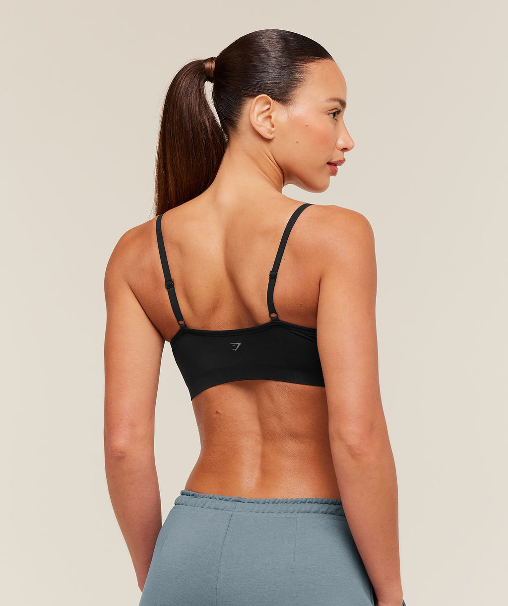 FeatherForm V-Neck Bralette - Black — imagem 2