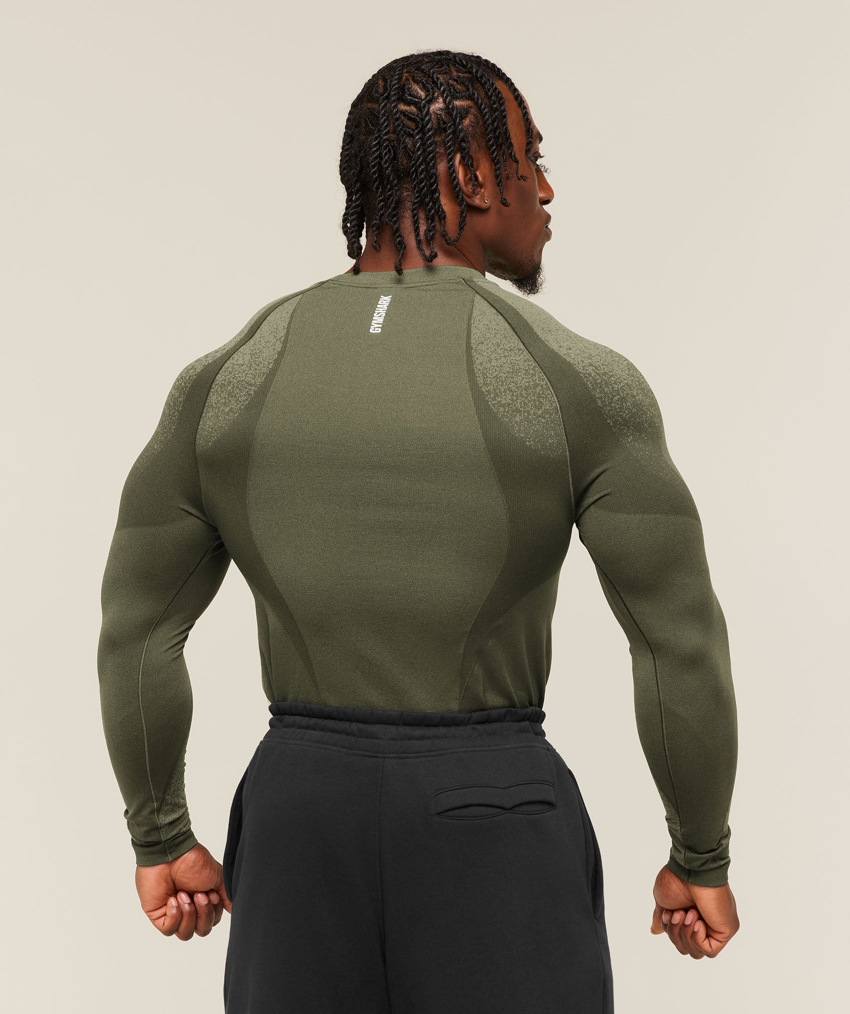 Shadow Seamless Long Sleeve T-Shirt - Core Olive — imagem 2