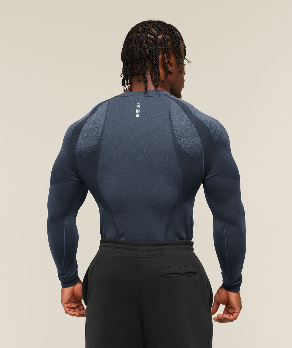 Shadow Seamless Long Sleeve T-Shirt - Heavy Blue — imagem 2