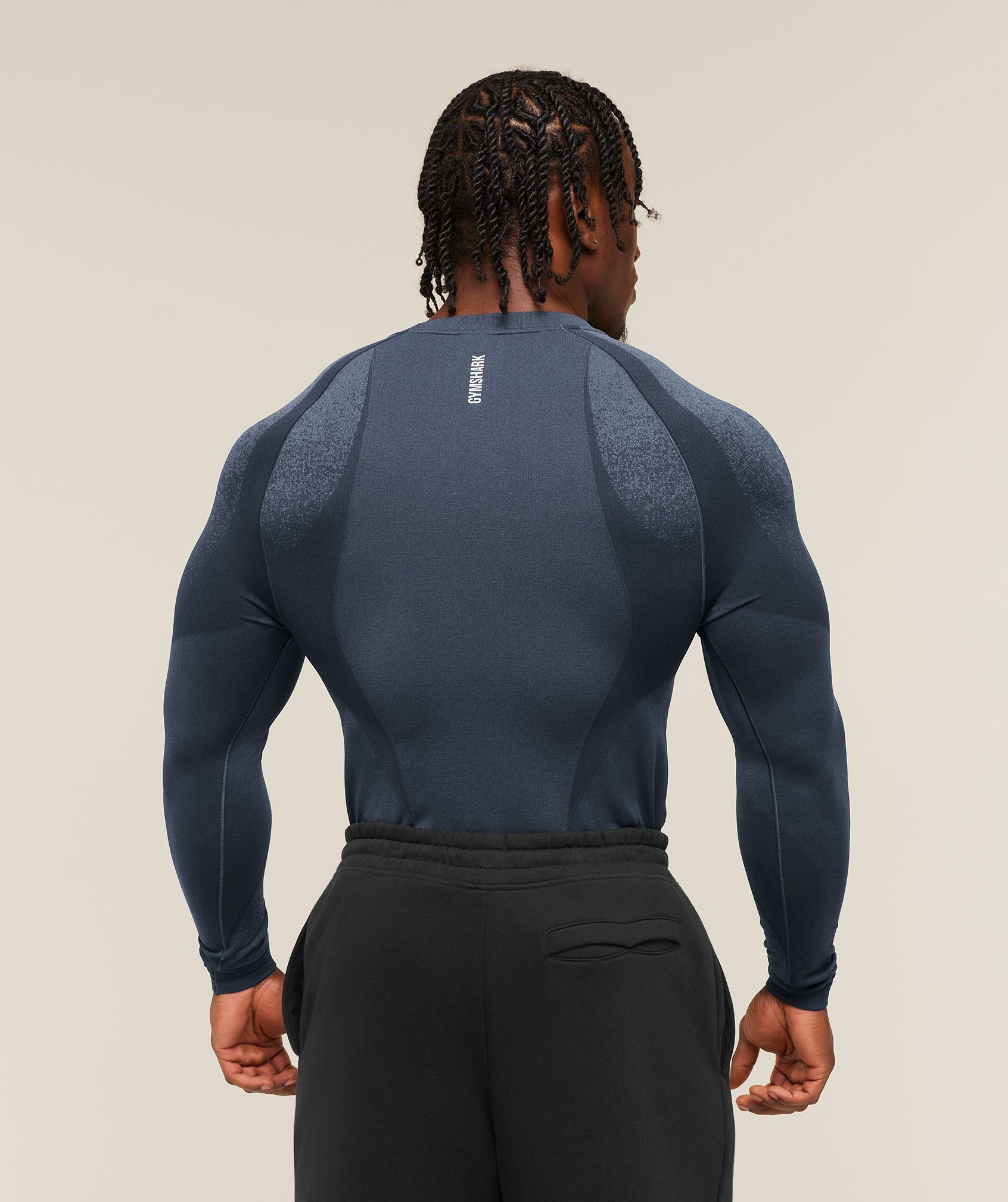Shadow Seamless Long Sleeve T-Shirt - Heavy Blue — imagem 2