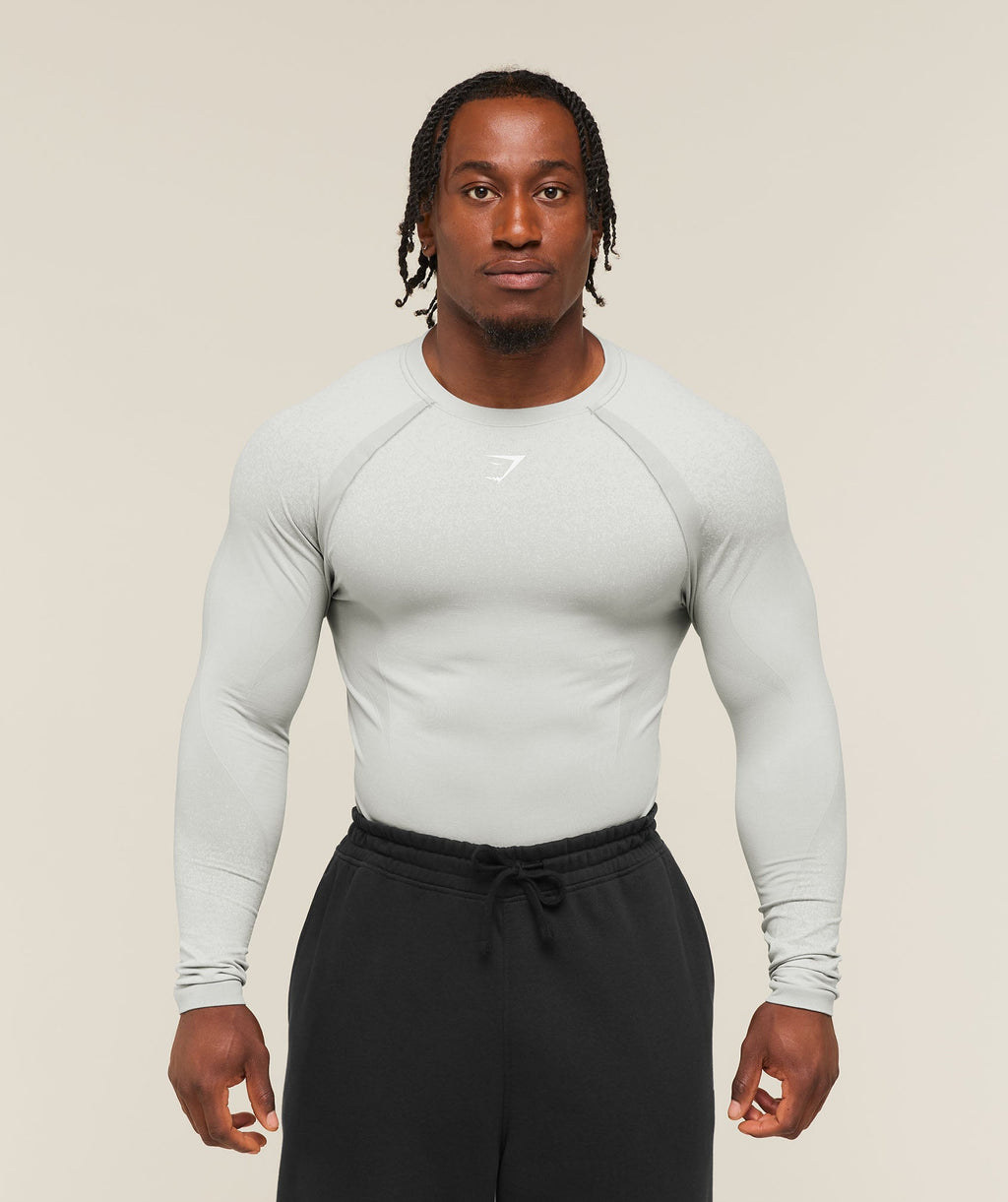 Shadow Seamless Long Sleeve T-Shirt - Light Grey — imagem 1