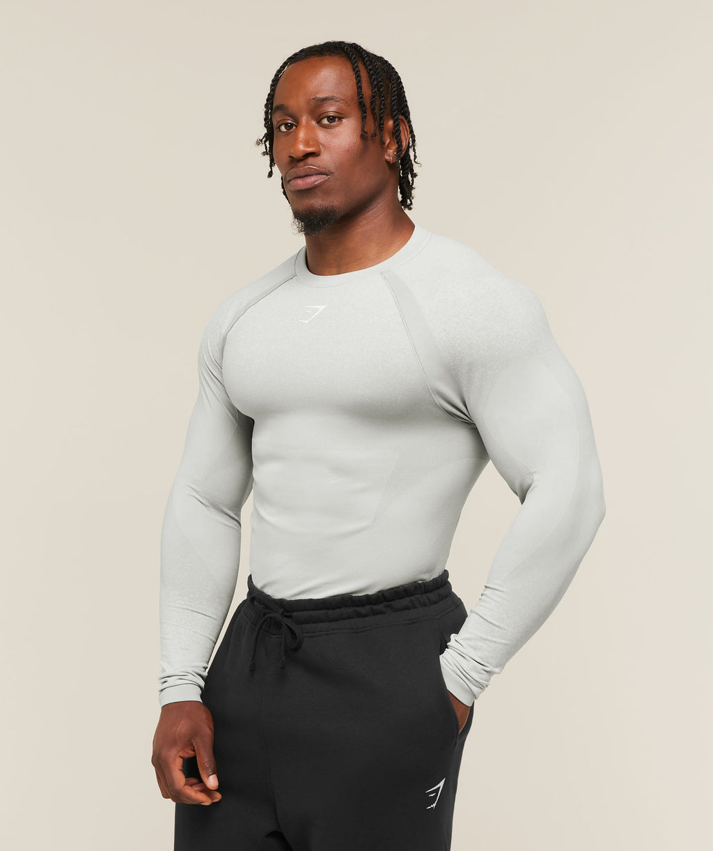 Shadow Seamless Long Sleeve T-Shirt - Light Grey — imagem 3