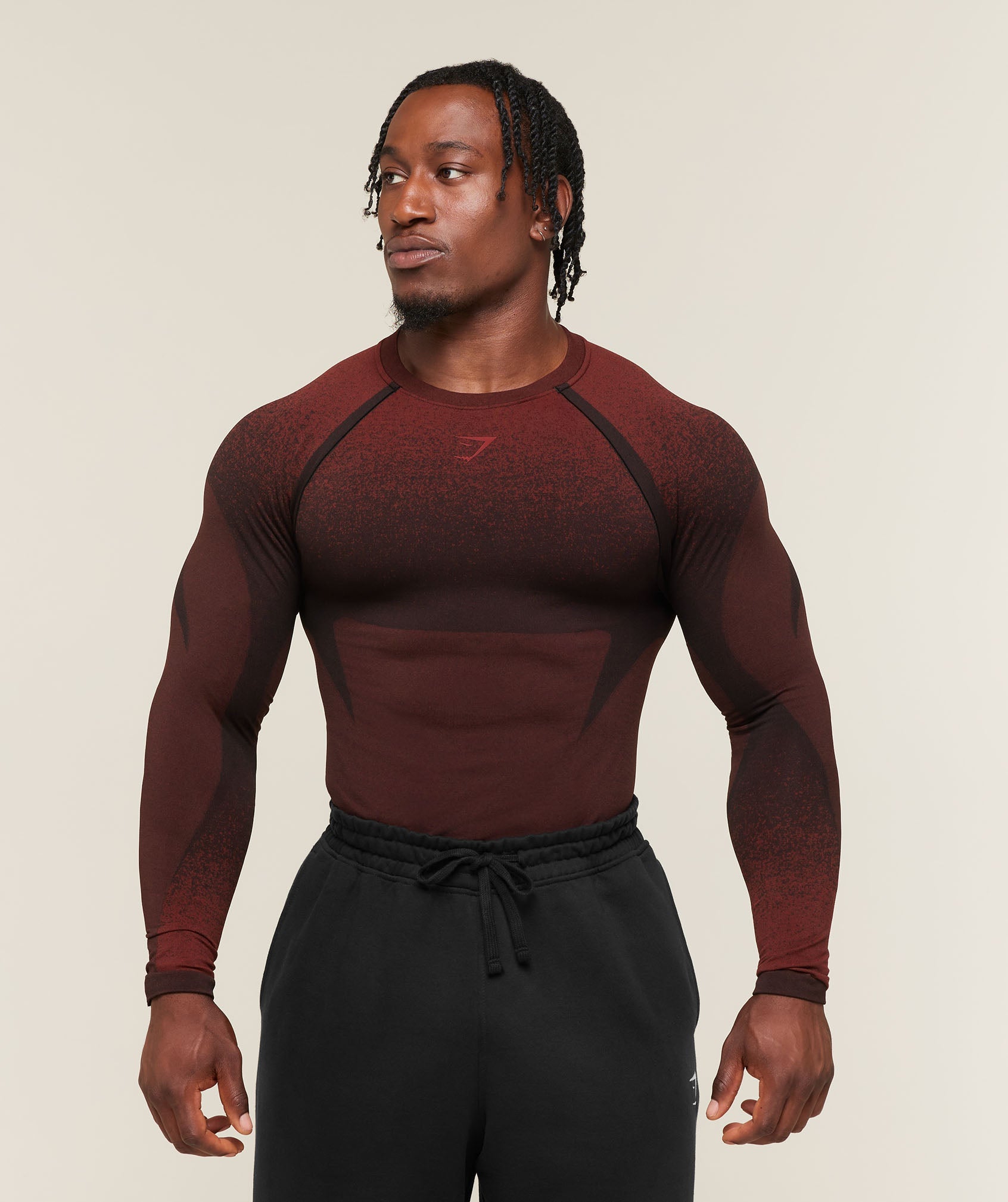 Shadow Seamless Long Sleeve T-Shirt - Sets Red — imagem 1