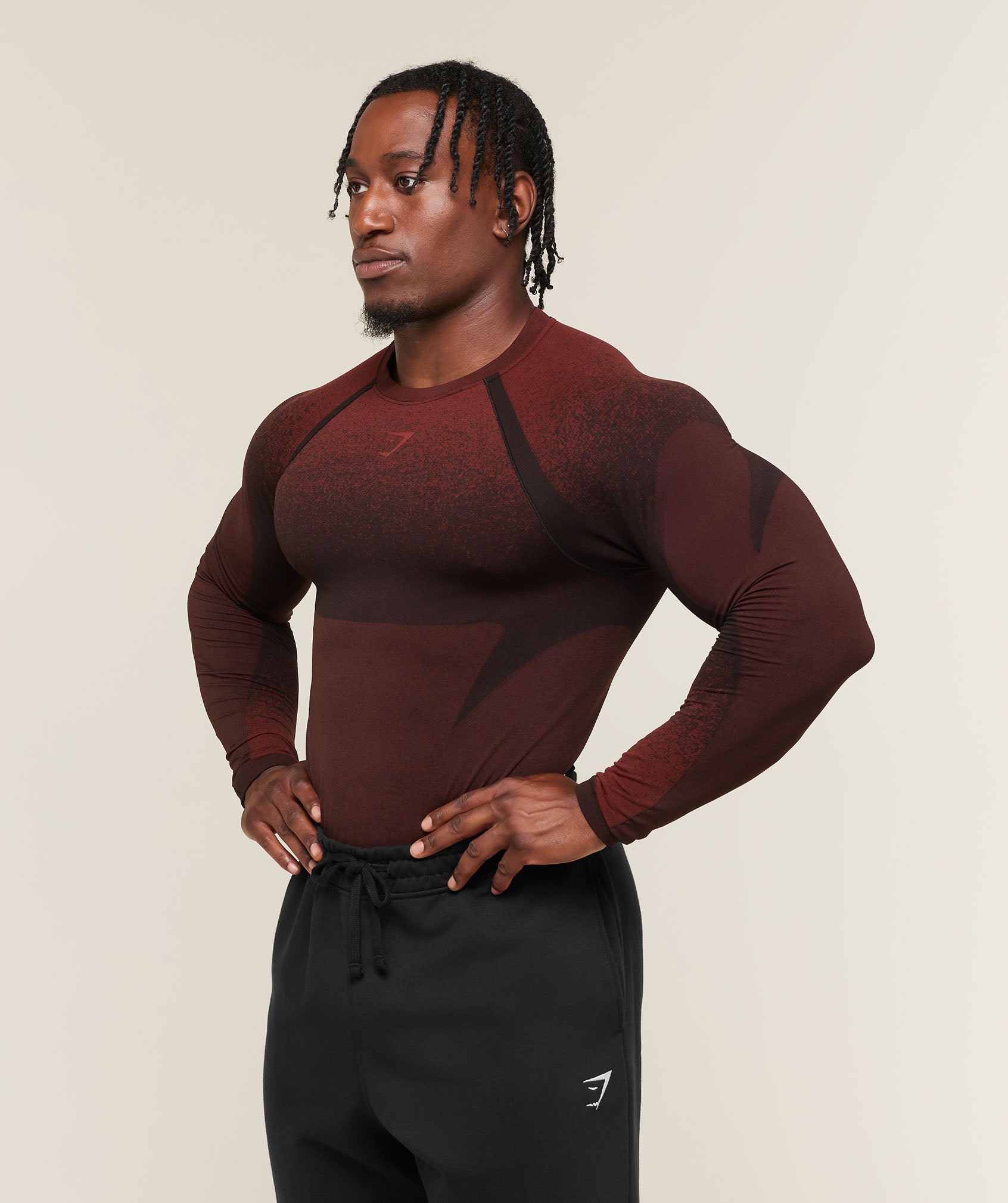 Shadow Seamless Long Sleeve T-Shirt - Sets Red — imagem 3