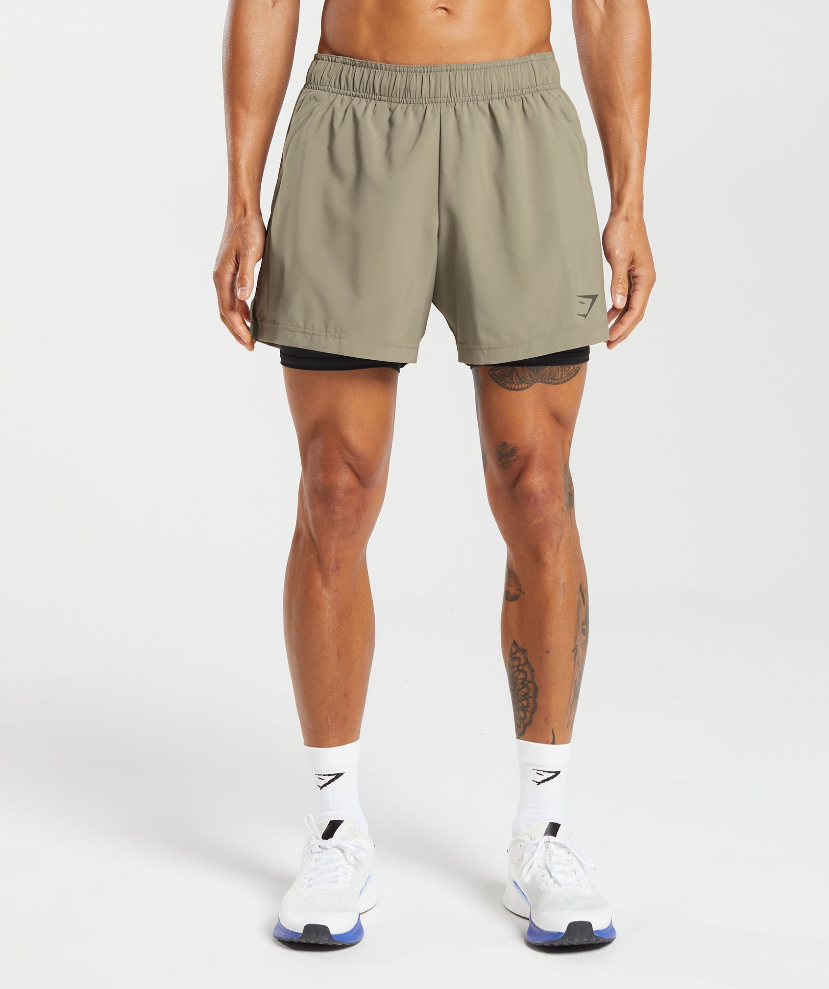 Sport 5" 2 in 1 Shorts - Linen Brown/Black — imagem 1