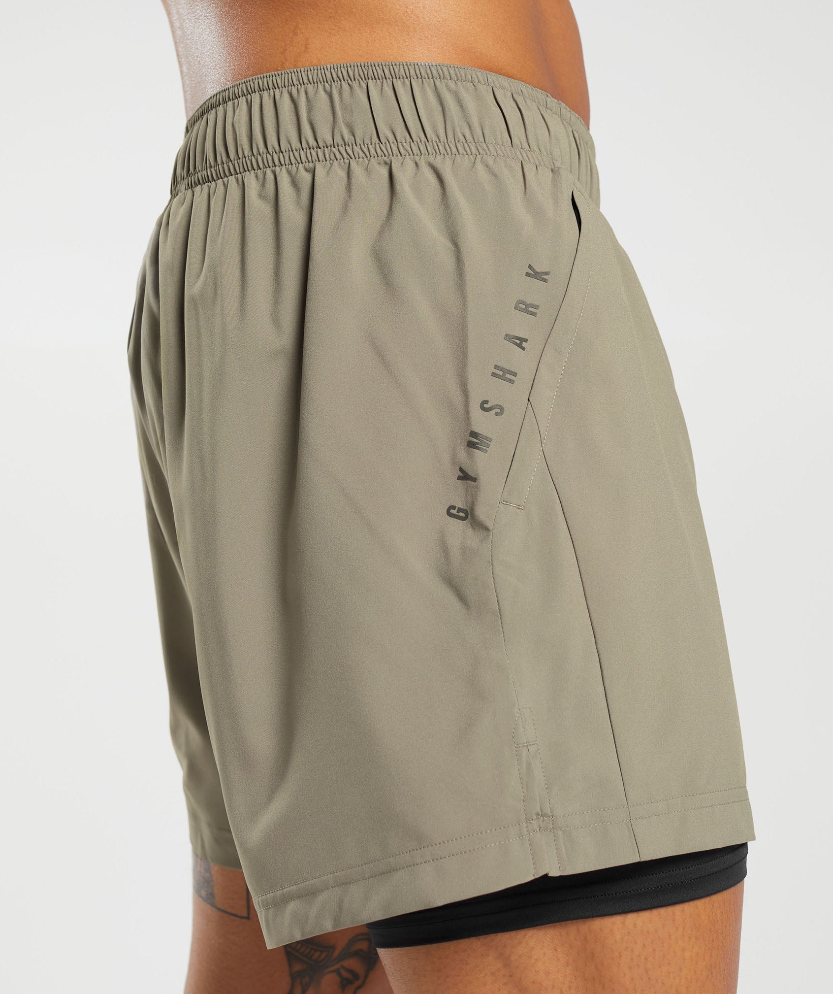 Sport 5" 2 in 1 Shorts - Linen Brown/Black — imagem 6