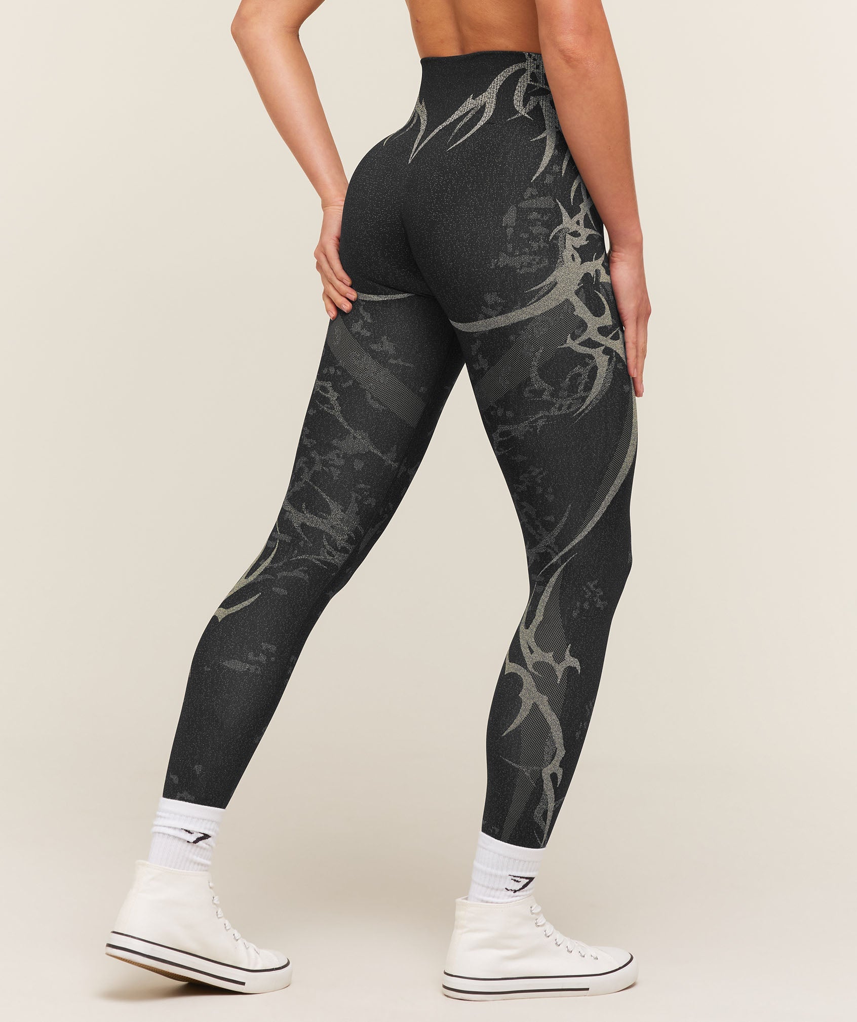 Storm Seamless Leggings - Black/Tinted White — imagem 2