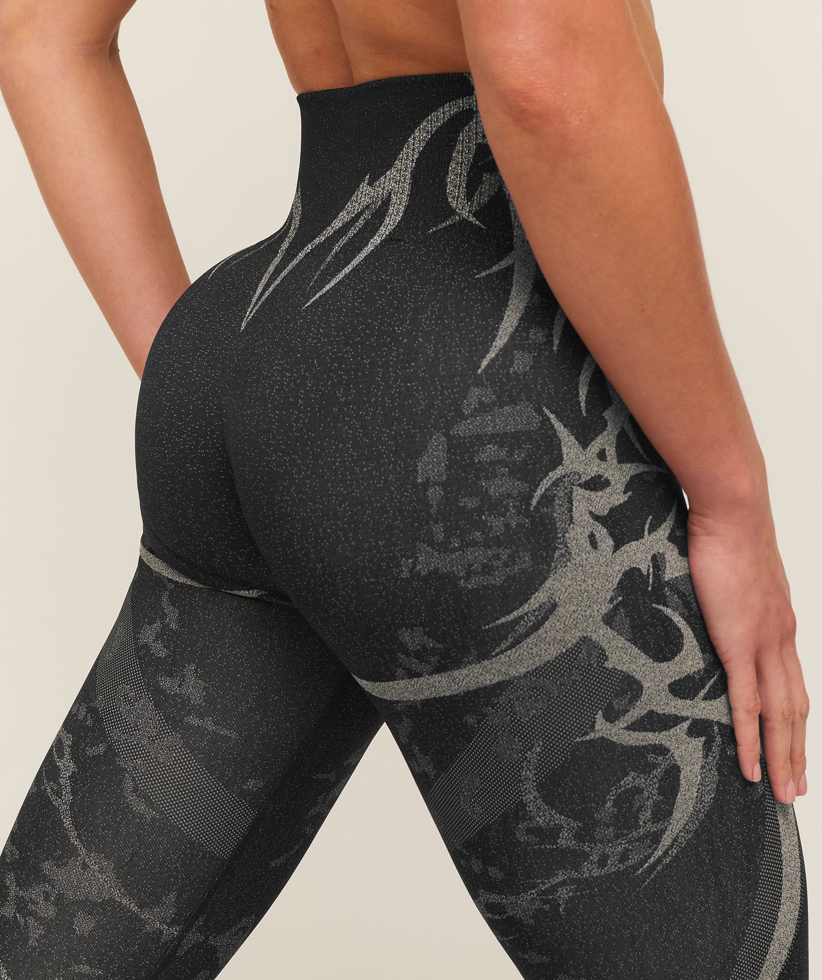 Storm Seamless Leggings - Black/Tinted White — imagem 5