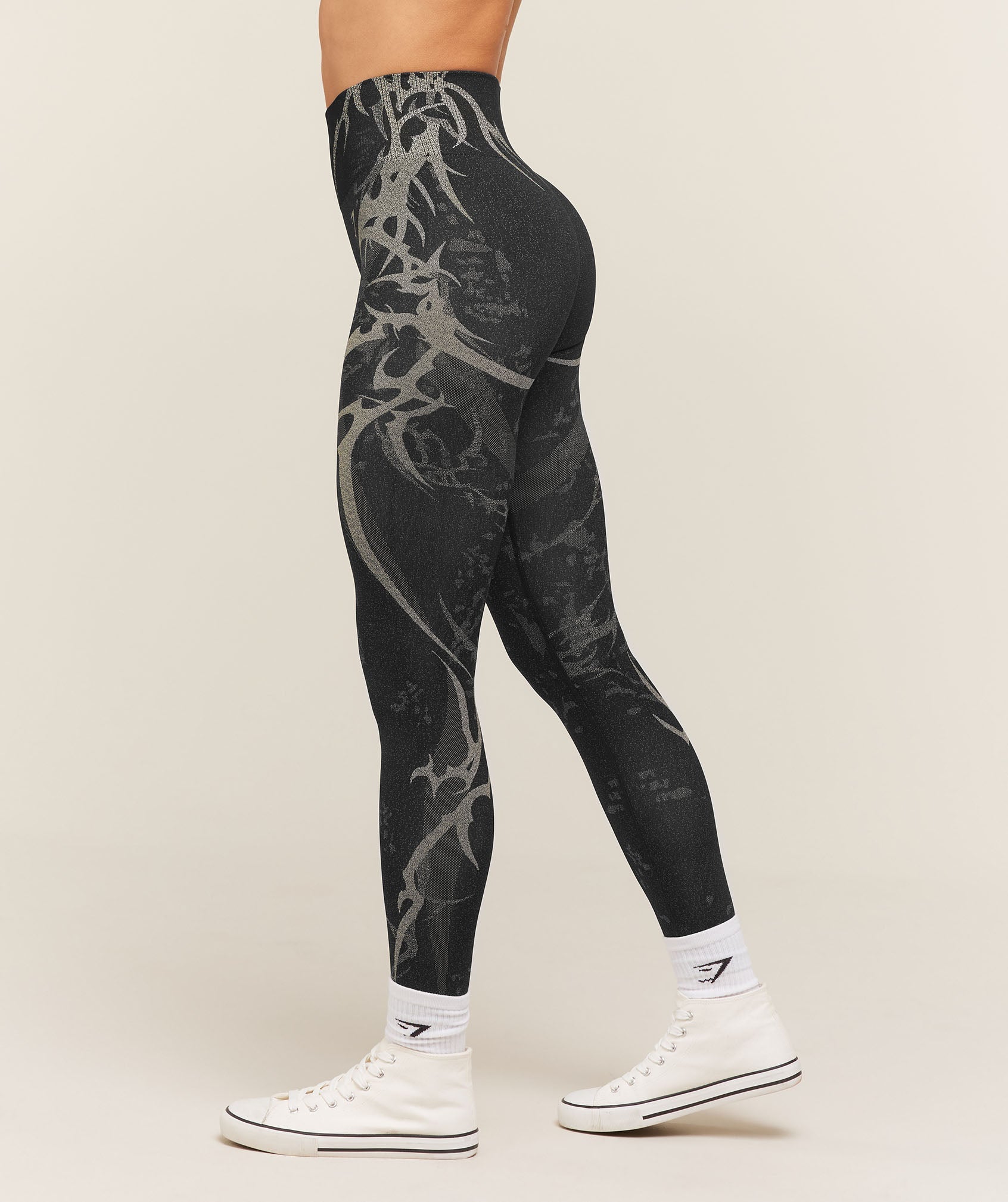 Storm Seamless Leggings - Black/Tinted White — imagem 3