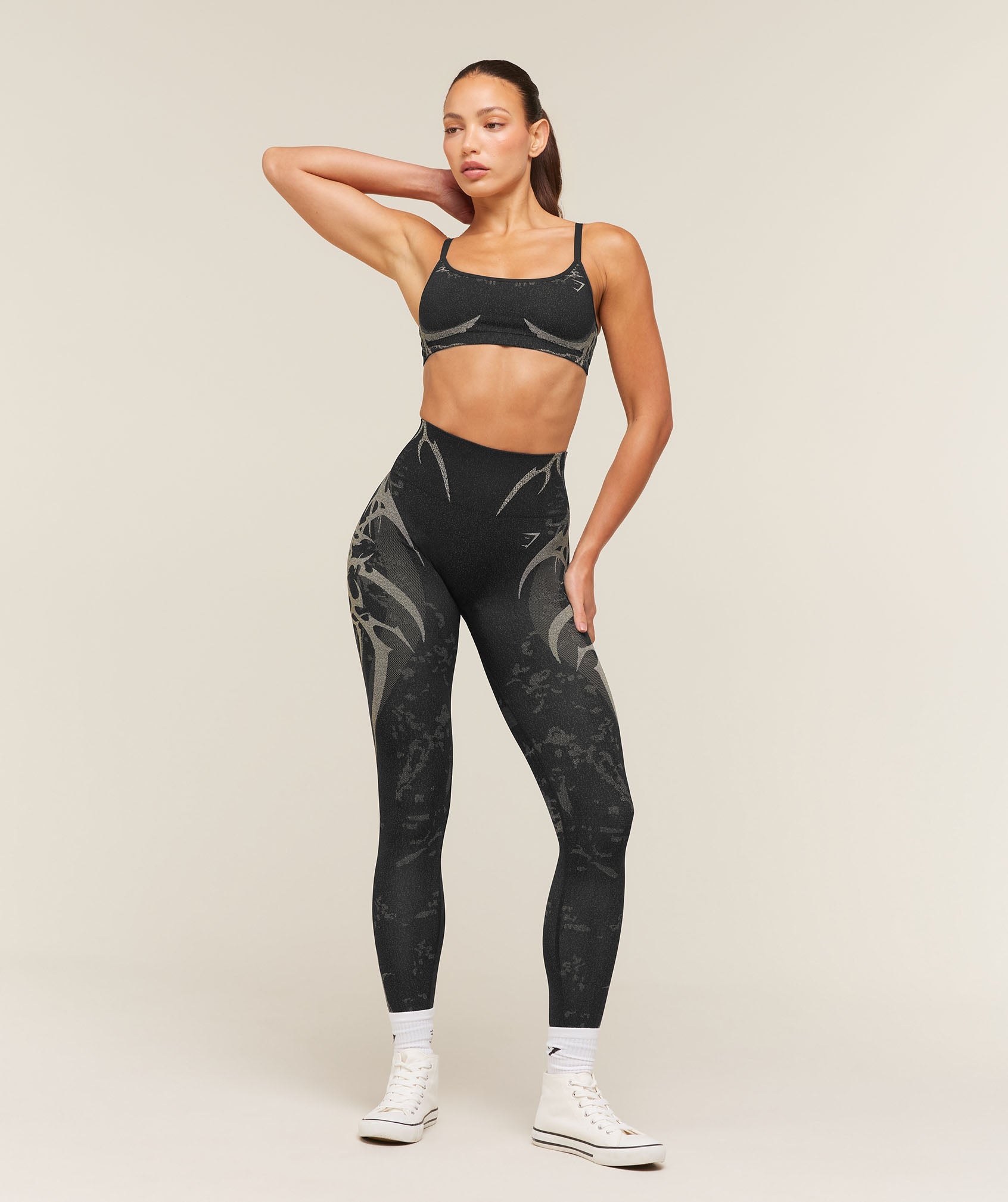 Storm Seamless Leggings - Black/Tinted White — imagem 4