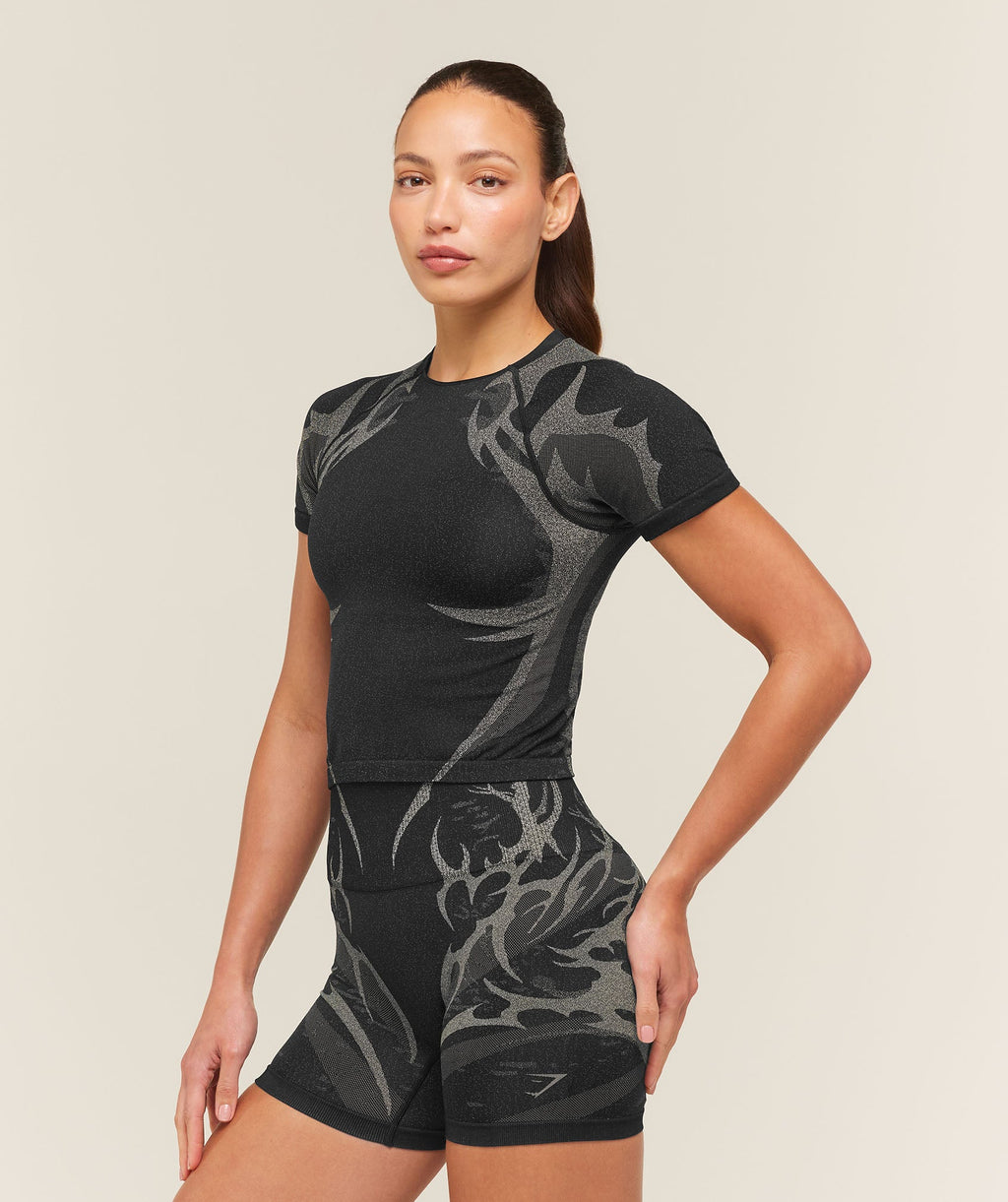 Storm Seamless Short Sleeve Top - Black/Tinted White — imagem 3