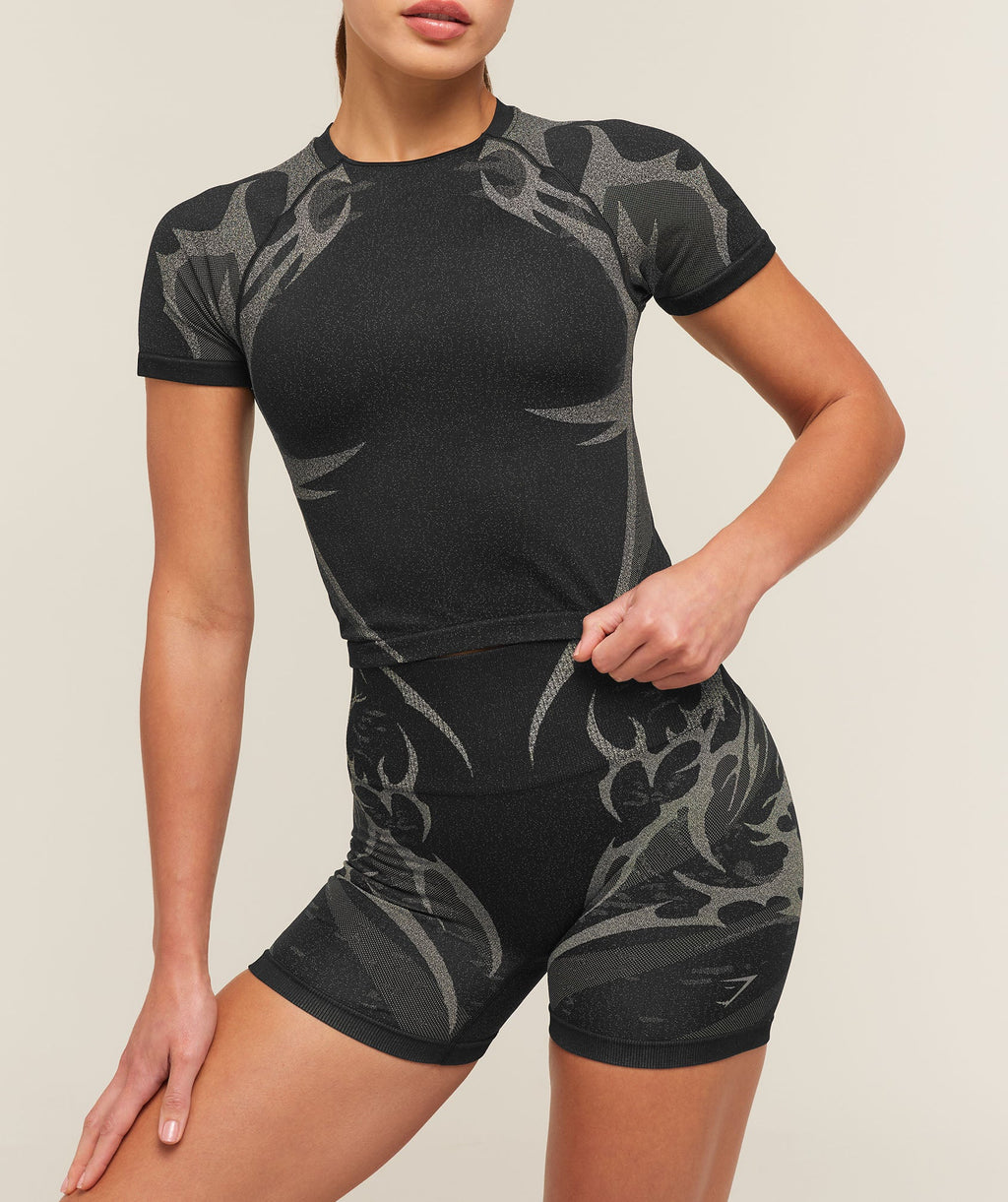 Storm Seamless Short Sleeve Top - Black/Tinted White — imagem 5