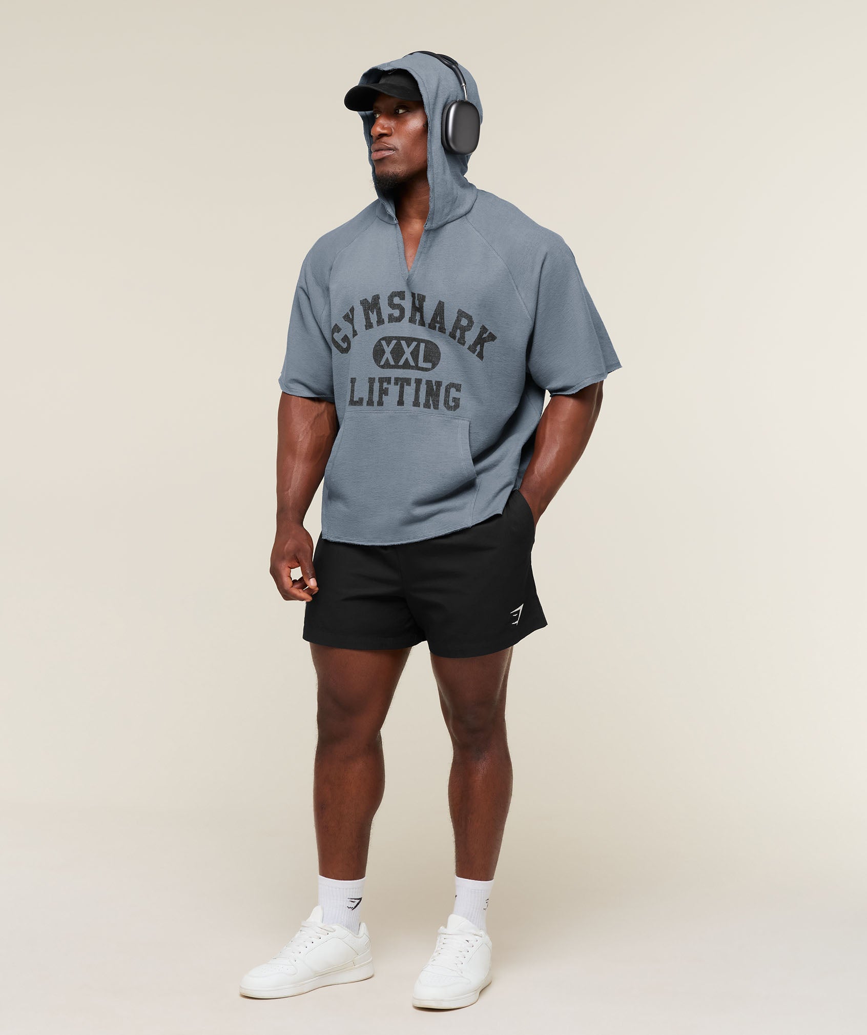 Summer Pump Cover Short Sleeve Hoodie - Iron Blue — imagem 4