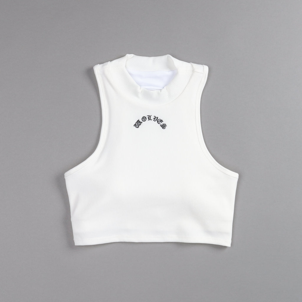 Chopper Romy Mockneck Ribbed Tank in White — imagem 7