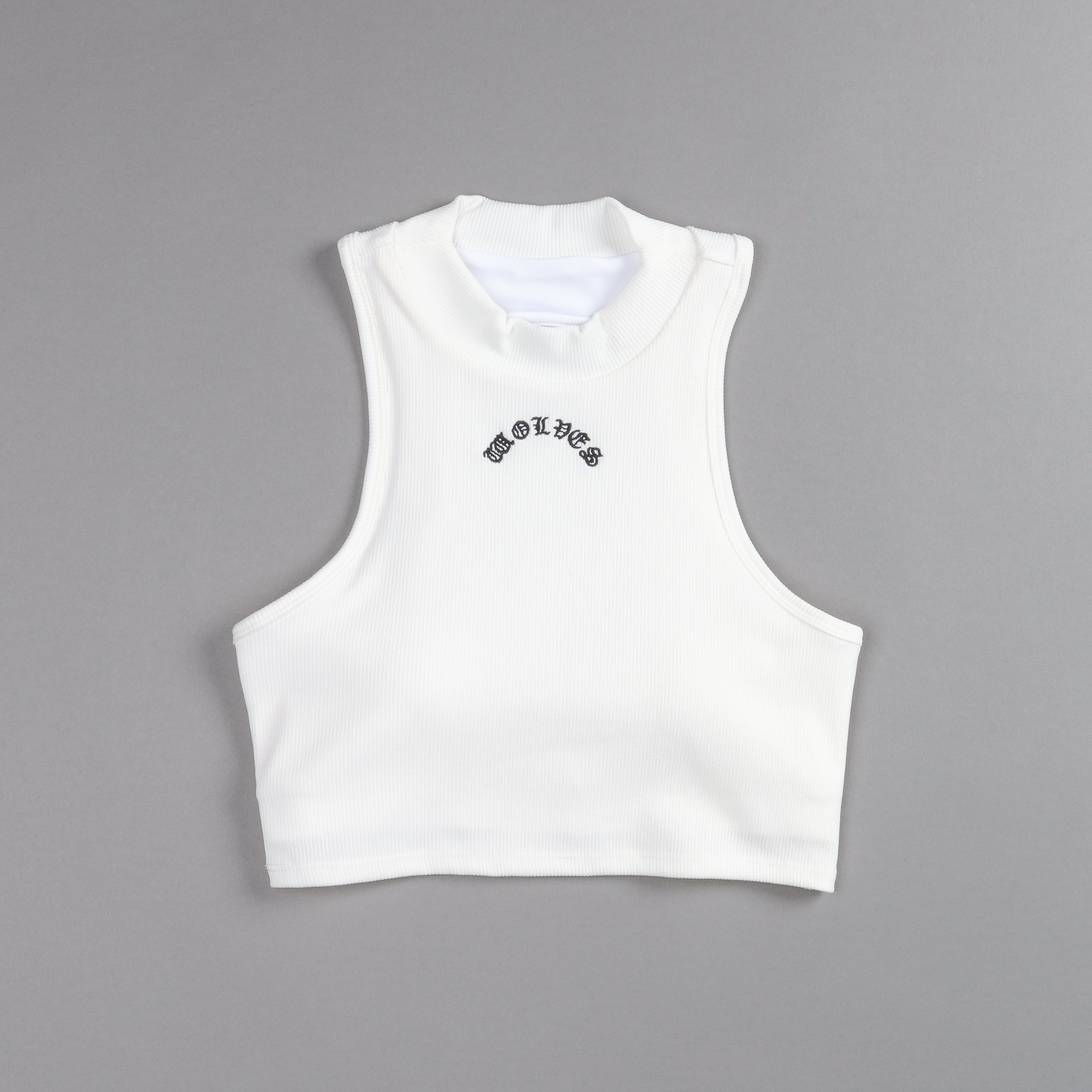 Chopper Romy Mockneck Ribbed Tank in White — imagem 7