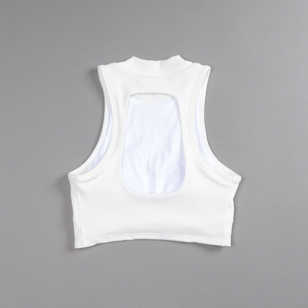 Chopper Romy Mockneck Ribbed Tank in White — imagem 8