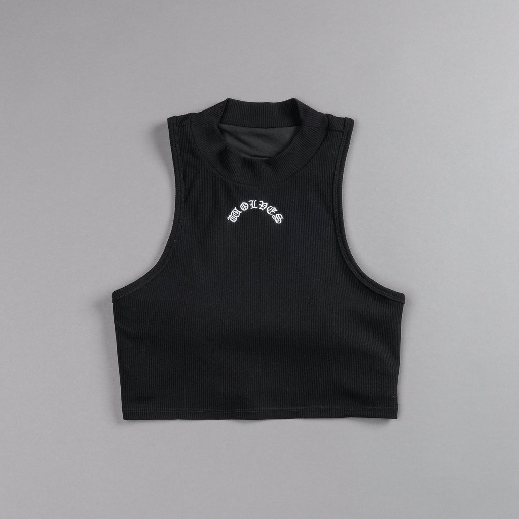 Chopper Romy Mockneck Ribbed Tank in Black — imagem 3