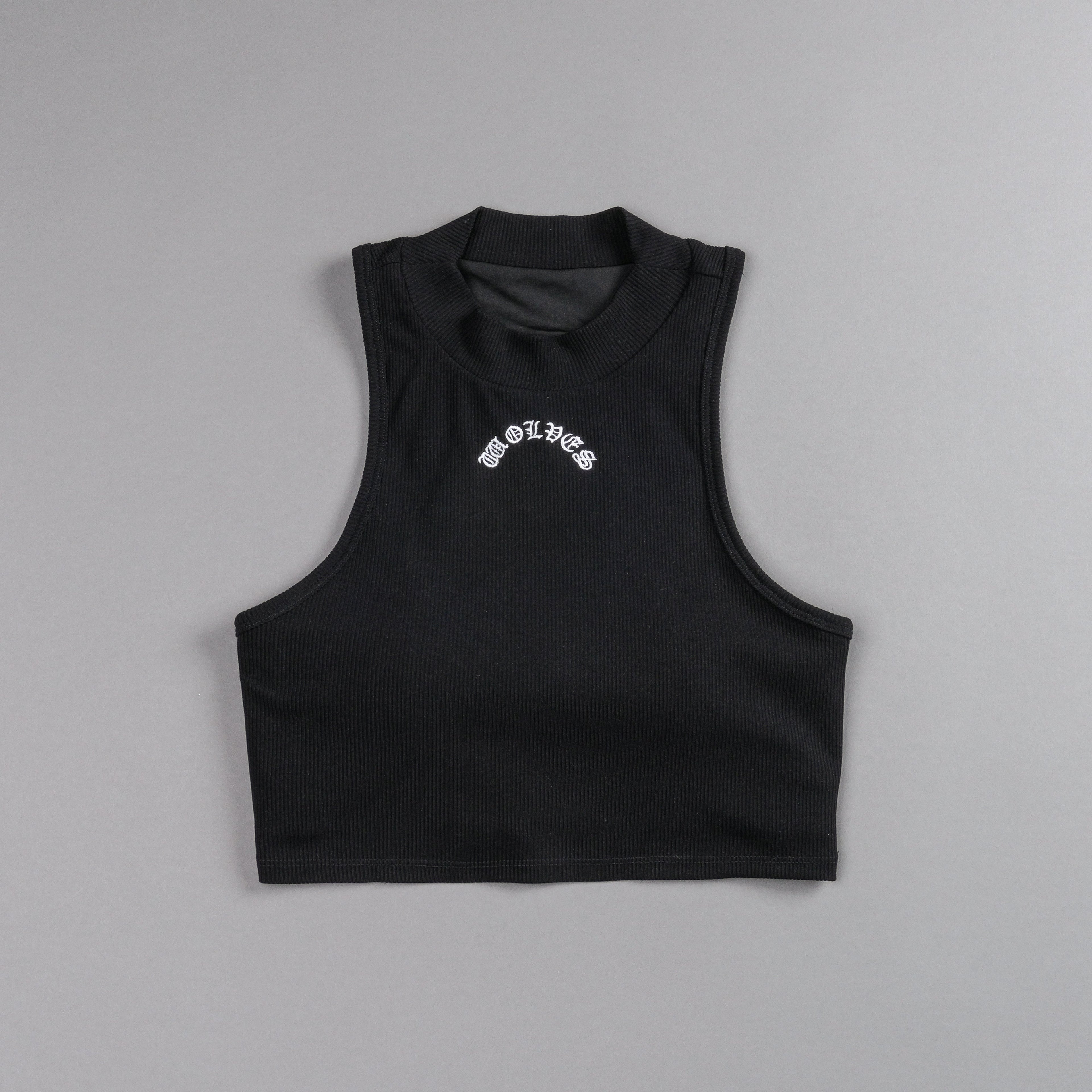 Chopper Romy Mockneck Ribbed Tank in Black — imagem 3