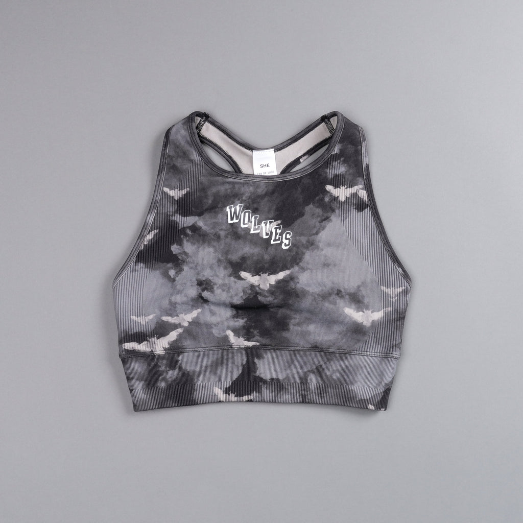Stairs "Everson Seamless" Racerback Tank in Black Death Moth Ghost Clouds — imagem 3