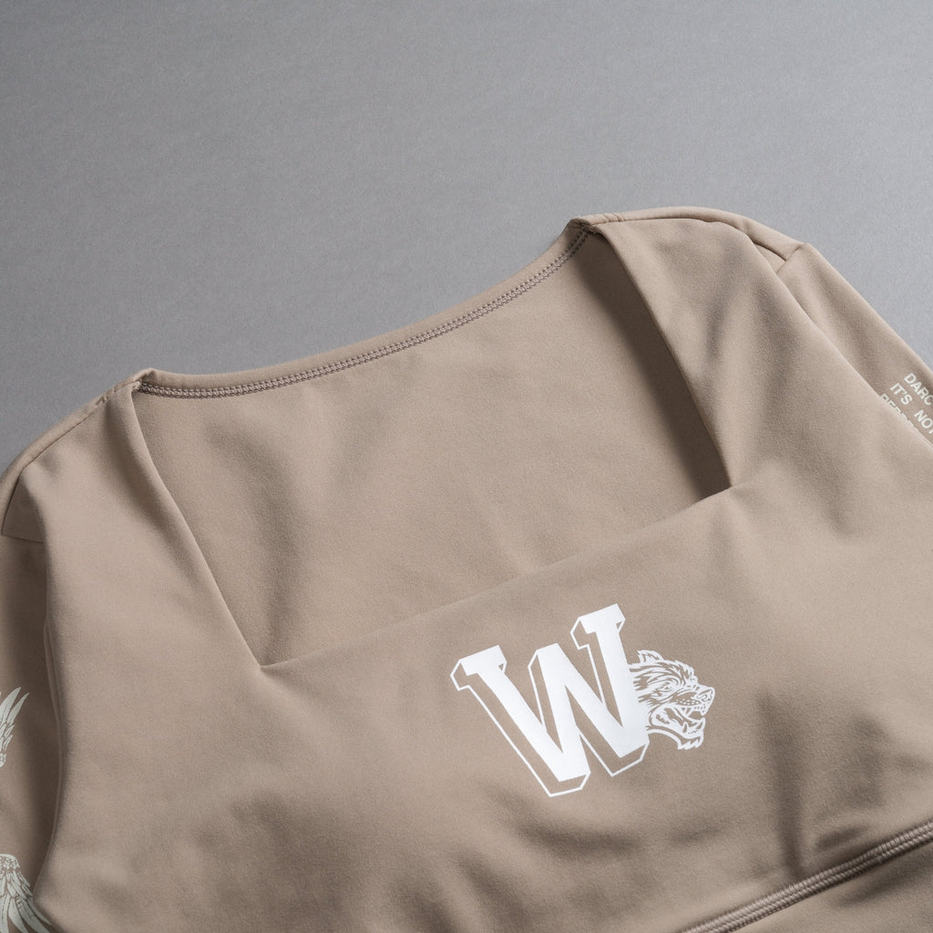 Marked L/S Jade "Energy" Top in Taupe — imagem 9