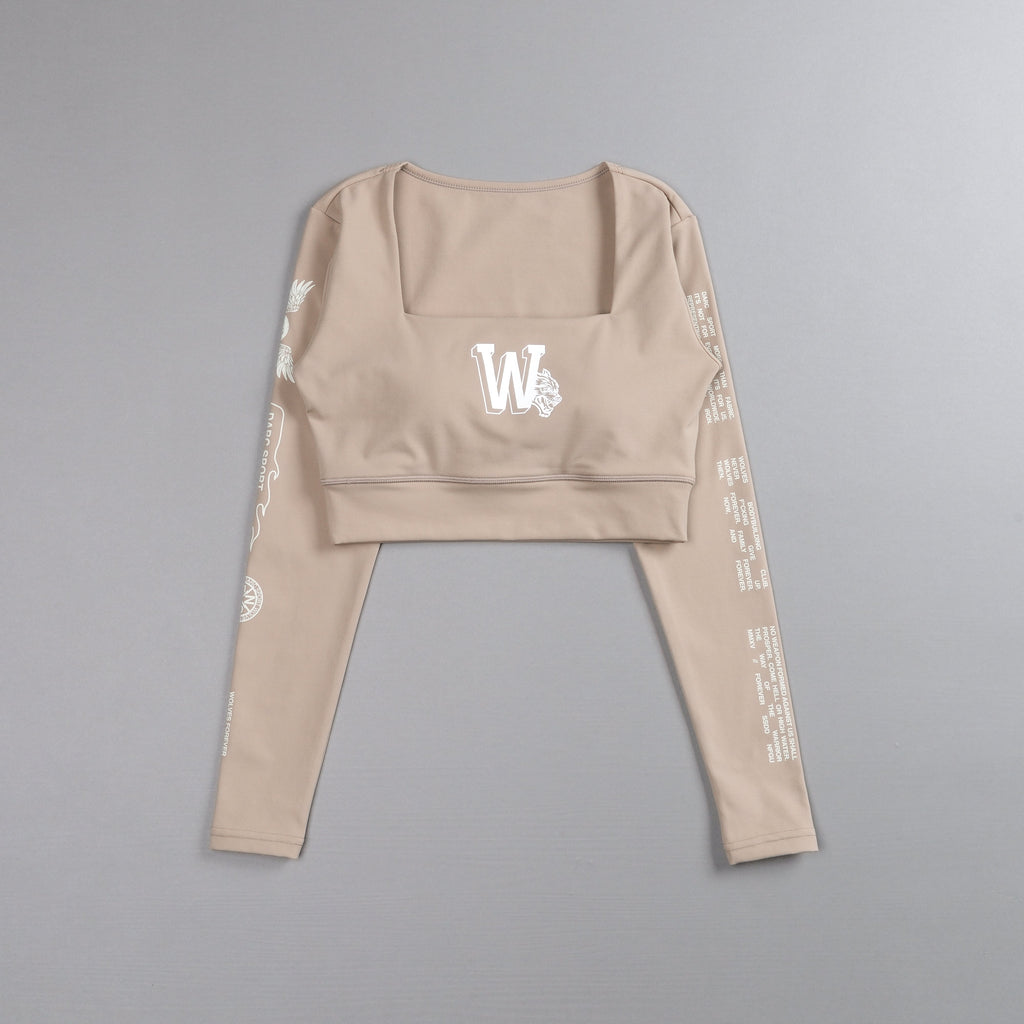 Marked L/S Jade "Energy" Top in Taupe — imagem 7