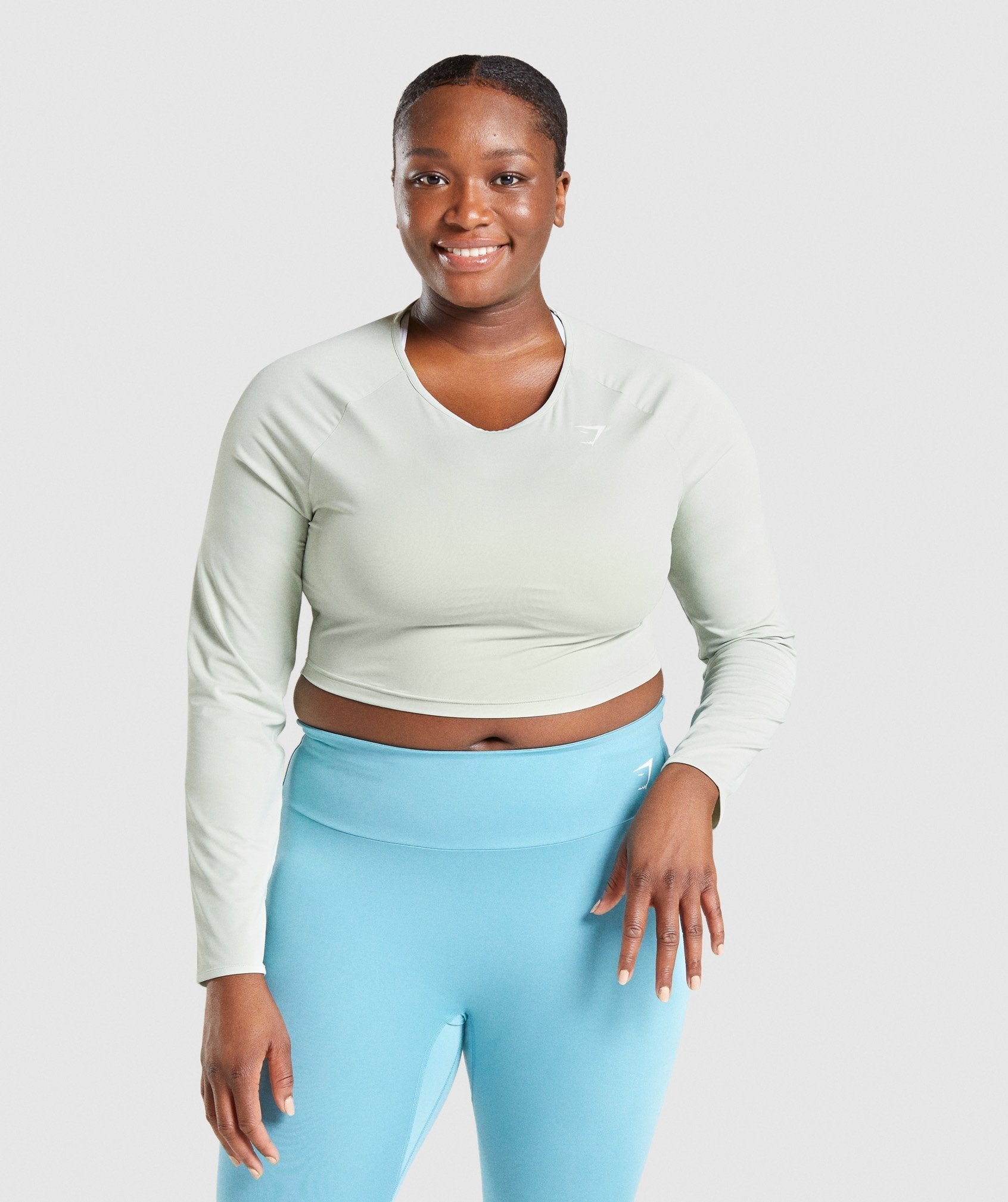 Training Long Sleeve Crop Top - Light Green — imagem 1