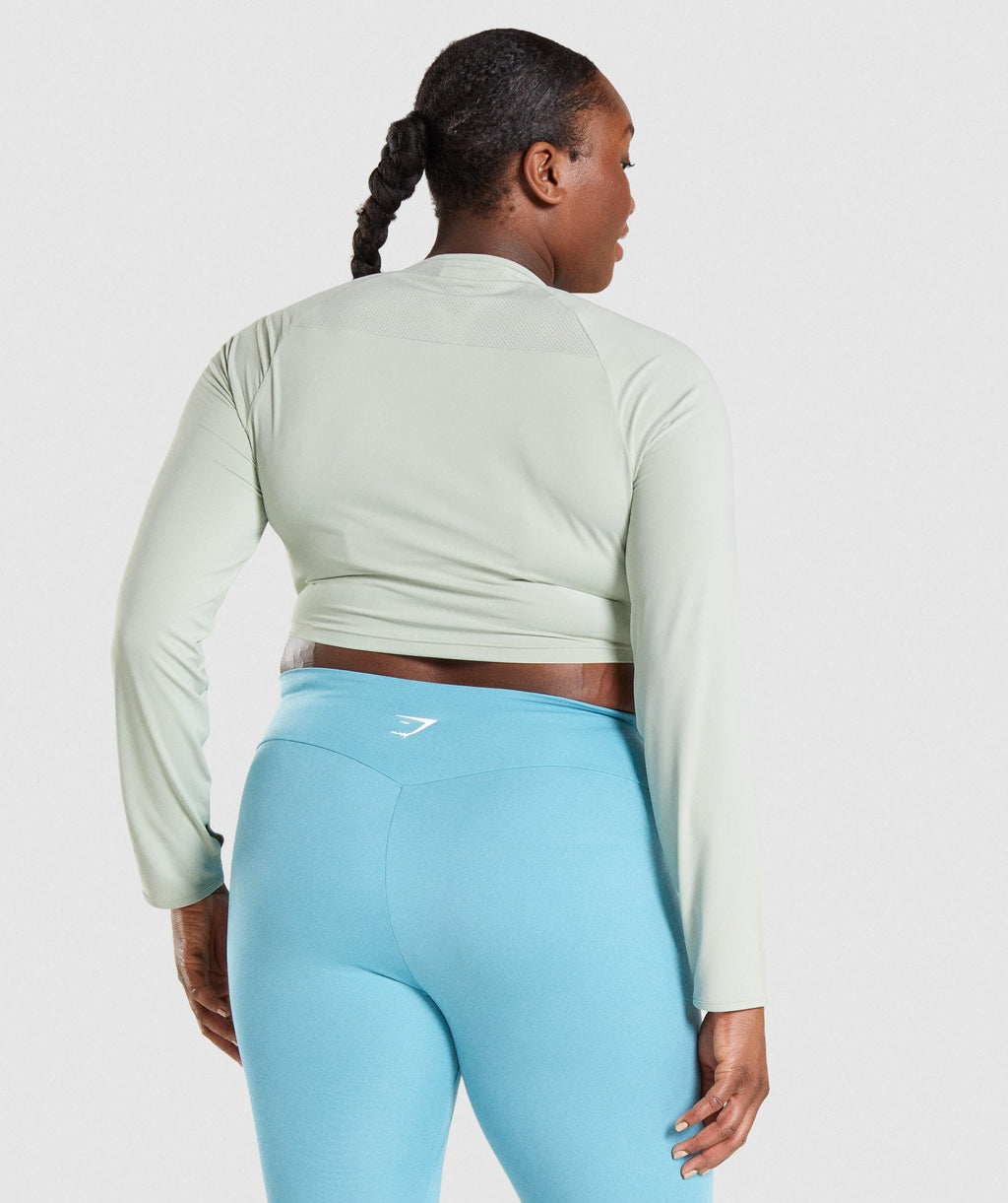 Training Long Sleeve Crop Top - Light Green — imagem 2
