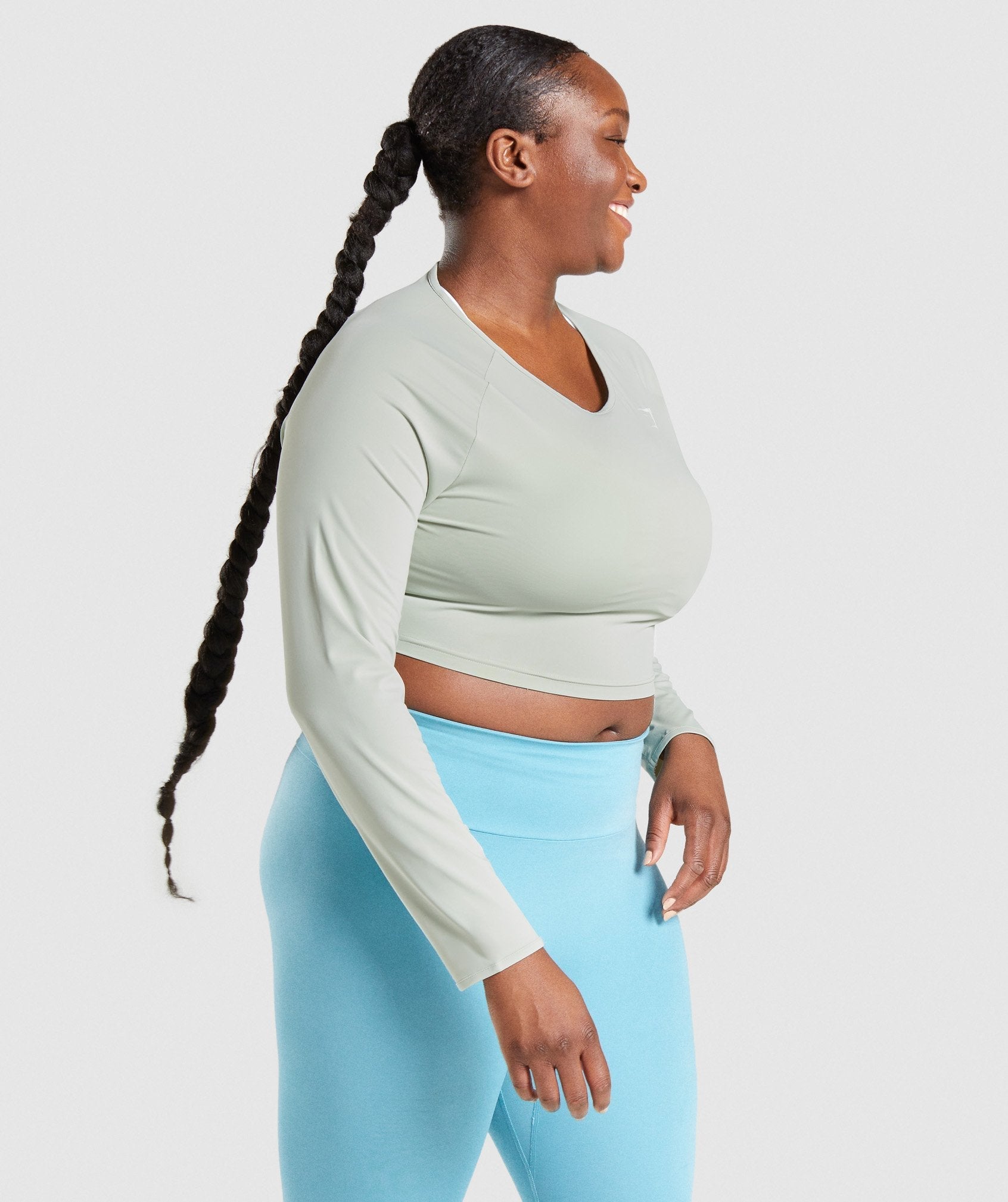 Training Long Sleeve Crop Top - Light Green — imagem 3