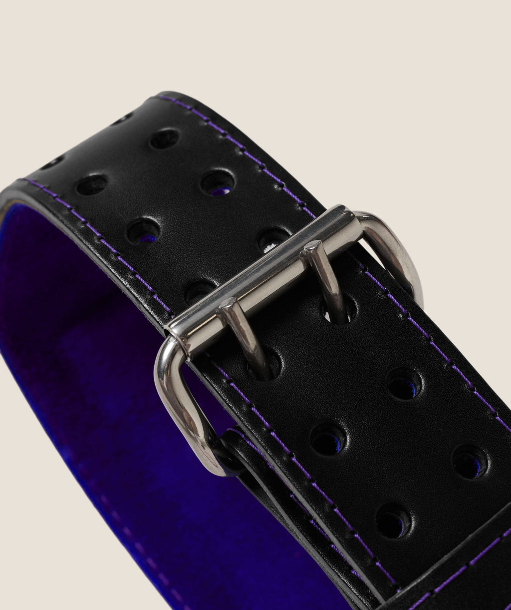 Tapered Double Prong Lifting Belt - Black/Amethist — imagem 5