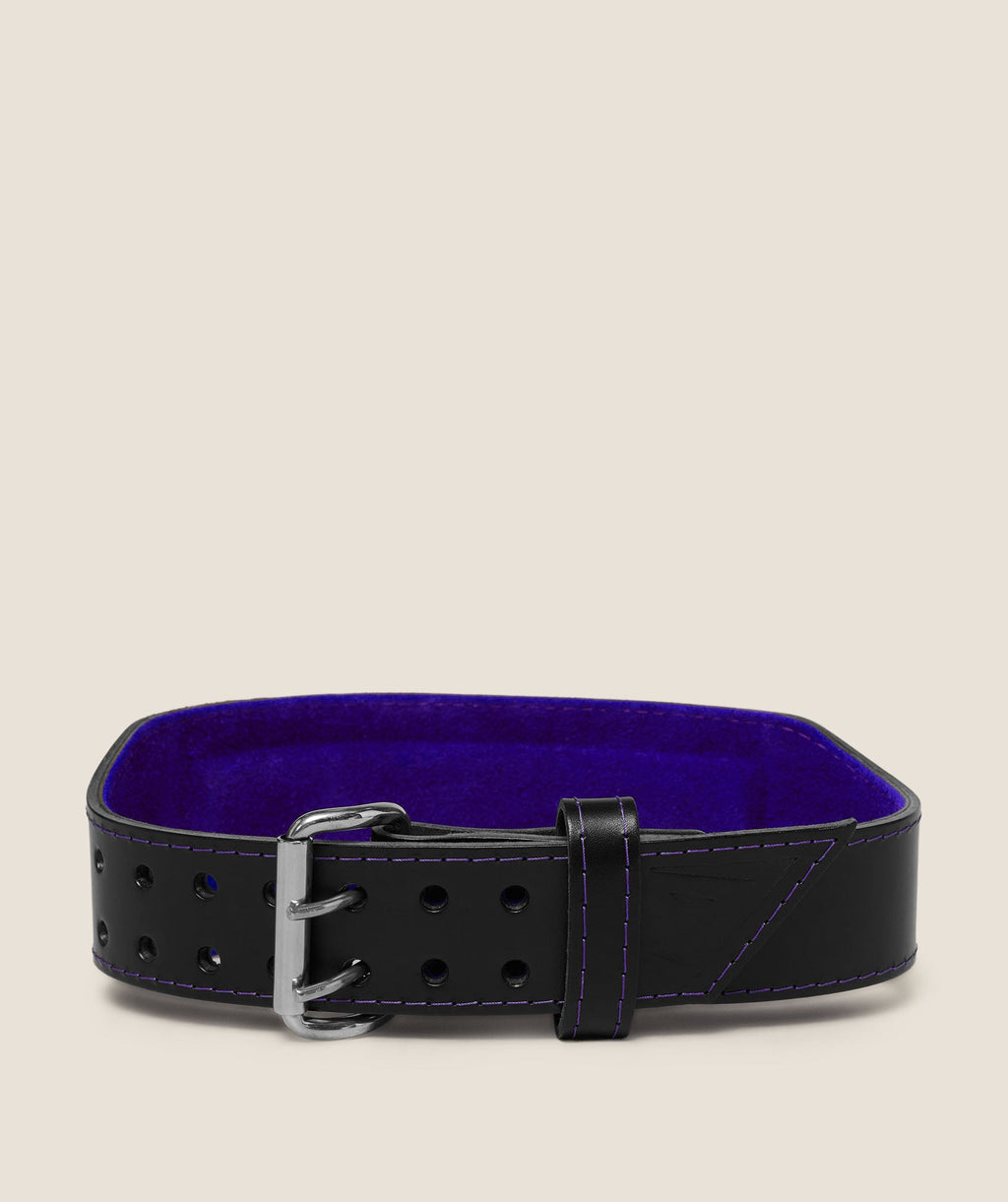 Tapered Double Prong Lifting Belt - Black/Amethist — imagem 1