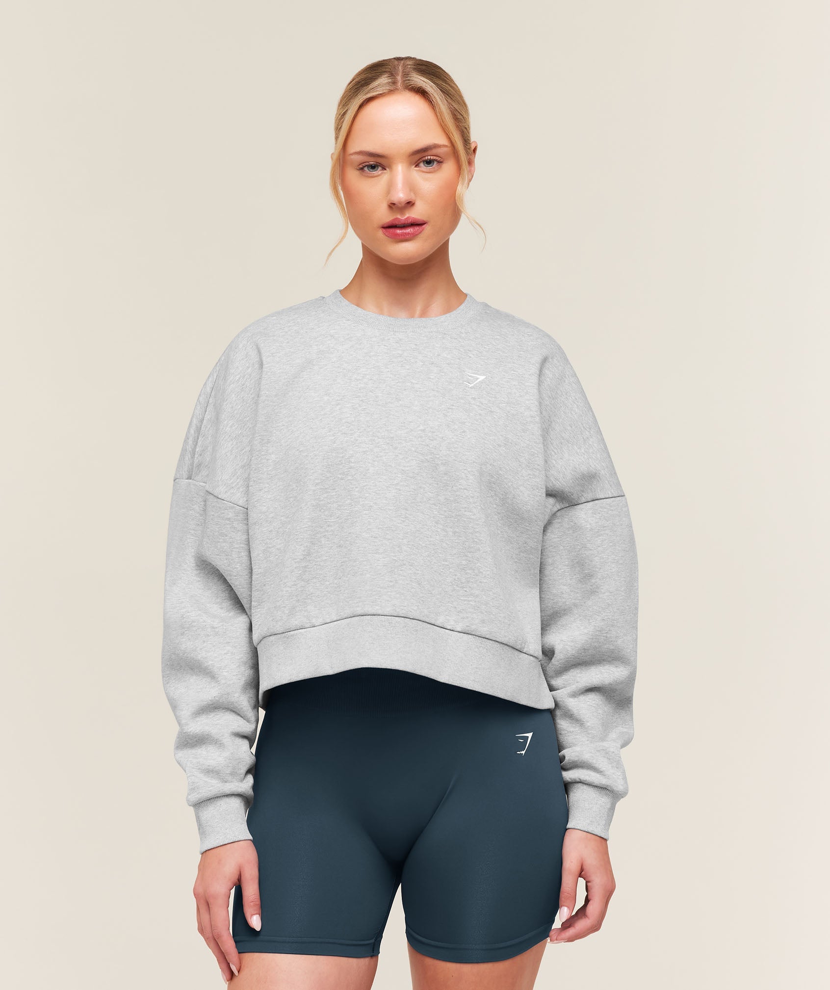 Training Oversized Boxy Sweatshirt - Light Grey Core Marl — imagem 1