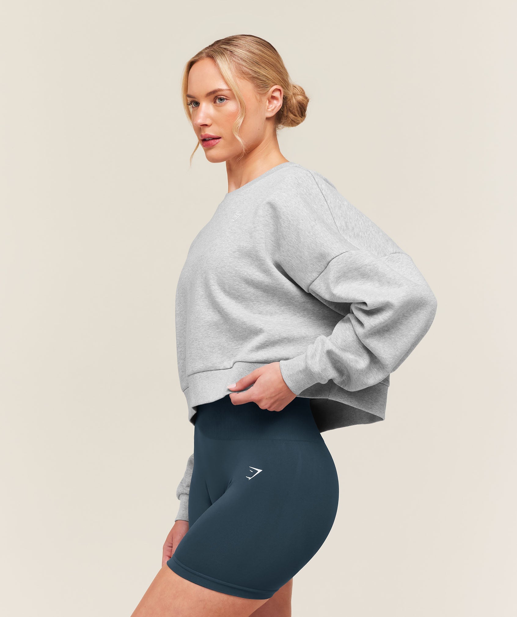 Training Oversized Boxy Sweatshirt - Light Grey Core Marl — imagem 3