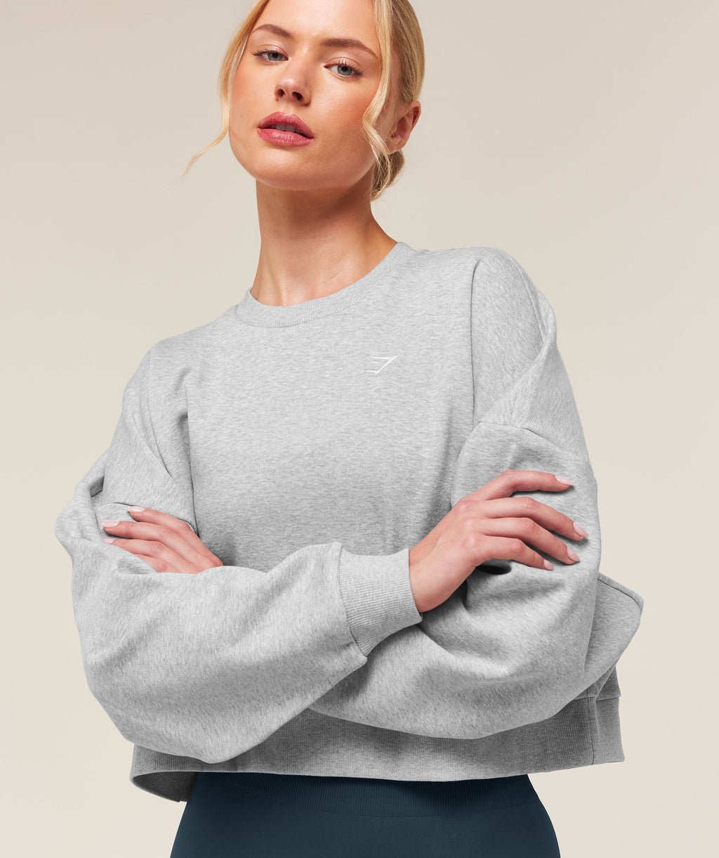 Training Oversized Boxy Sweatshirt - Light Grey Core Marl — imagem 4