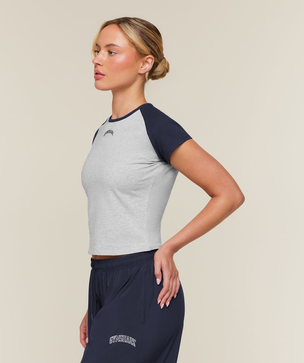 Training Campus T-Shirt - Light Grey Core Marl/Heavy Blue — imagem 3