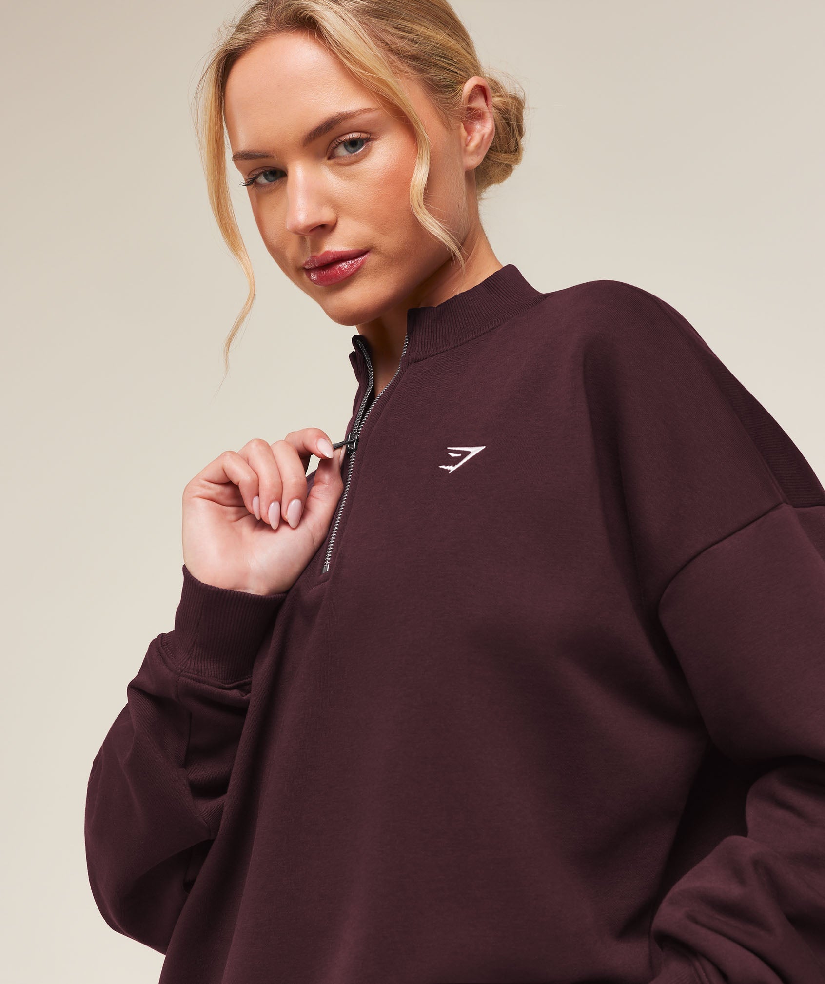 Training Oversized 1/4 Zip - Cherry Purple — imagem 5