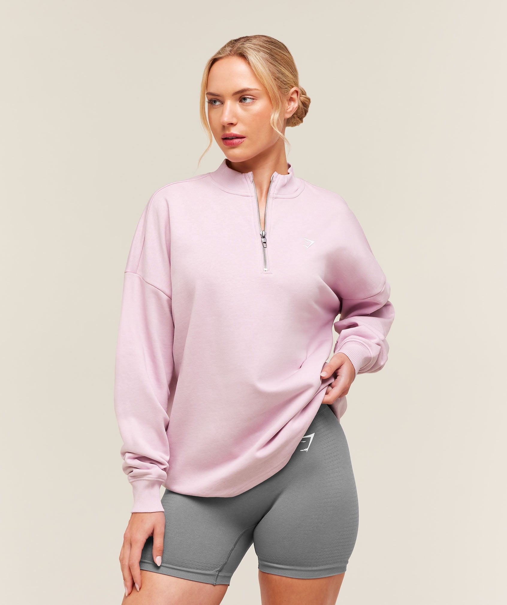 Training Oversized 1/4 Zip - Haze Pink — imagem 1