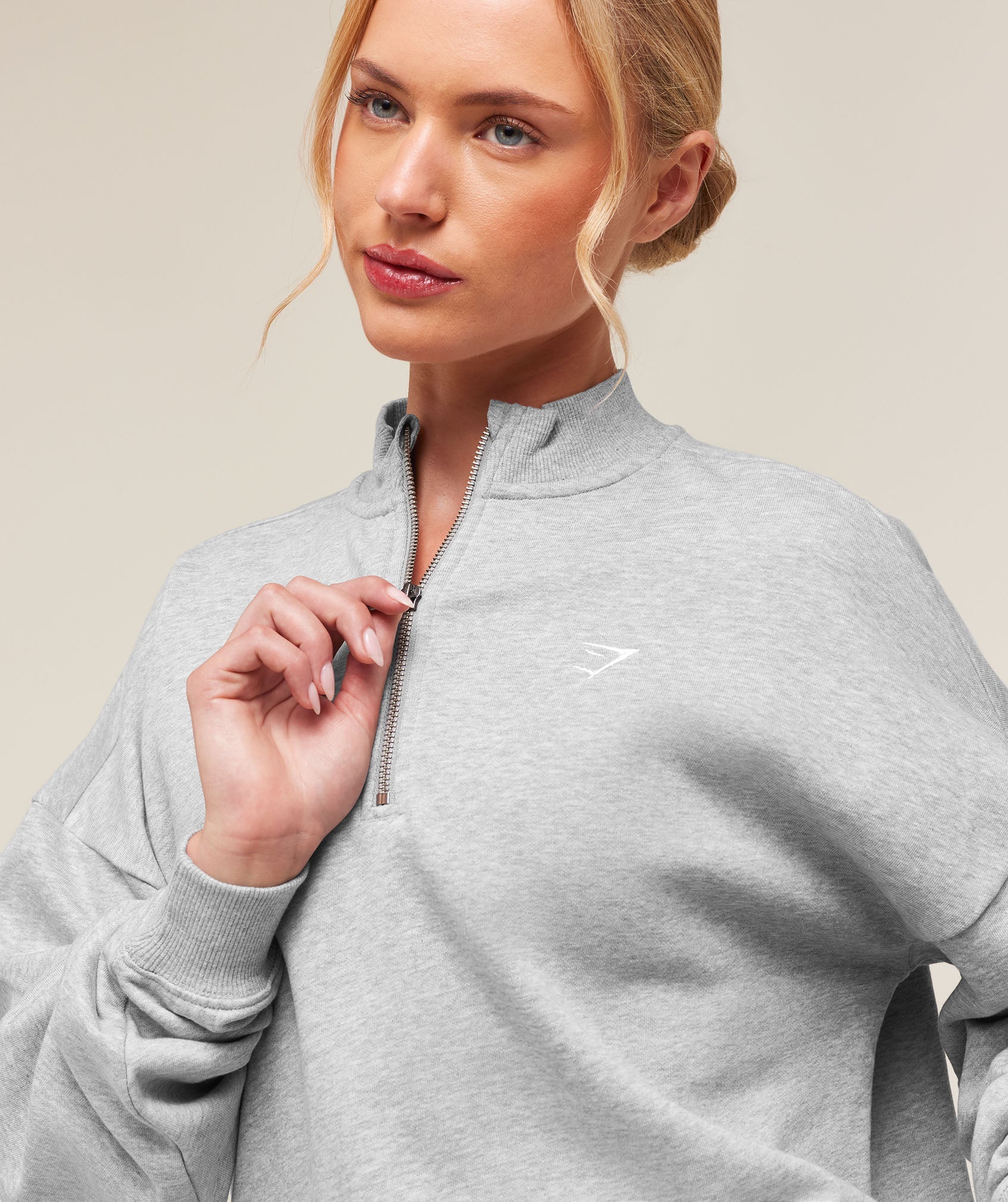 Training Oversized 1/4 Zip - Light Grey Core Marl — imagem 5