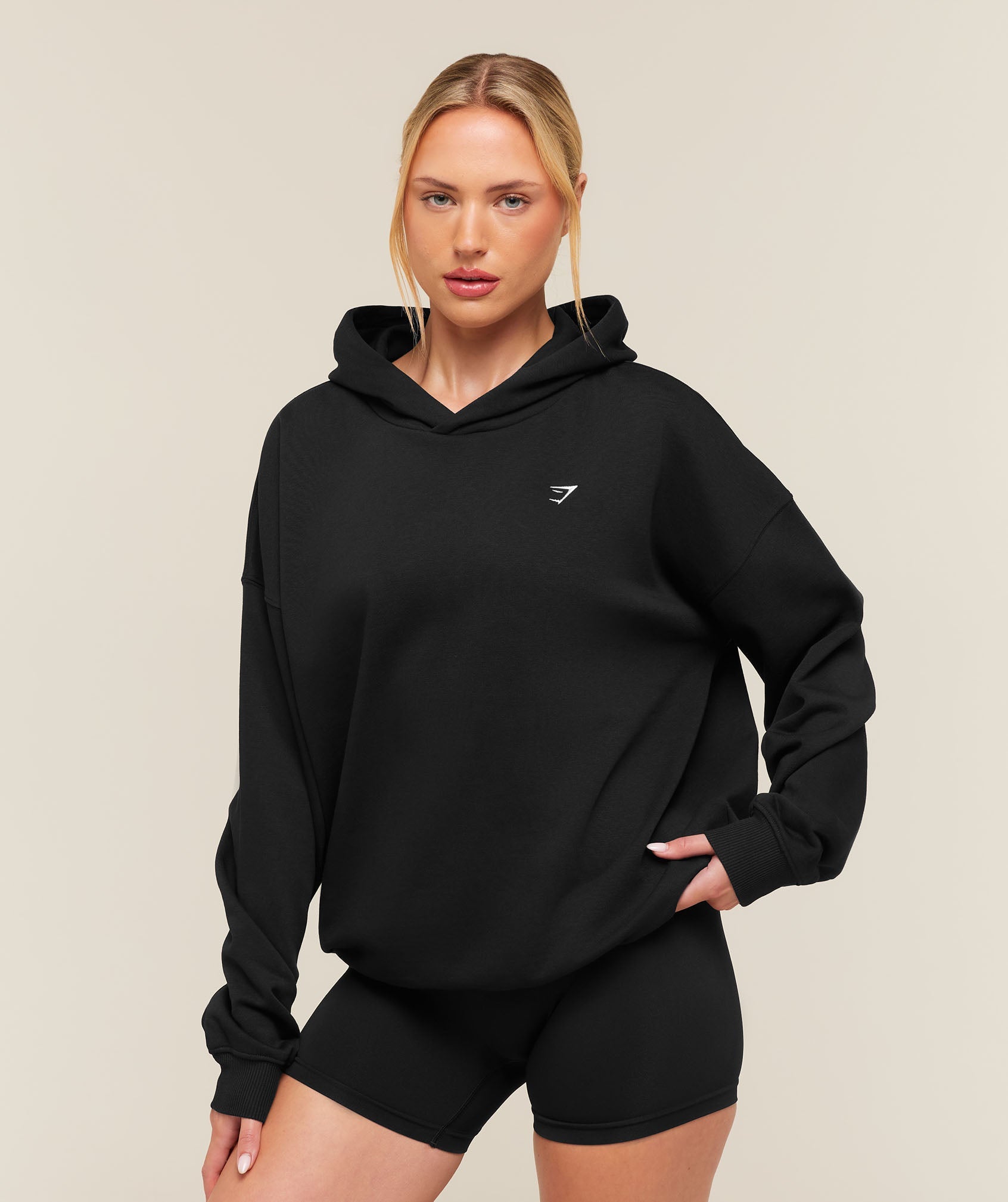 Training Oversized Fleece Hoodie - Black — imagem 1