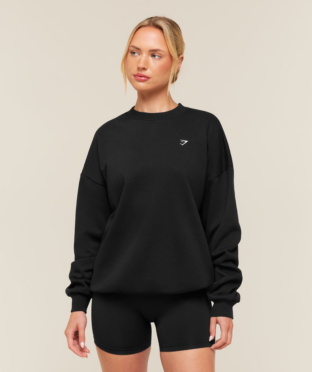 Training Oversized Fleece Sweatshirt - Black — imagem 1