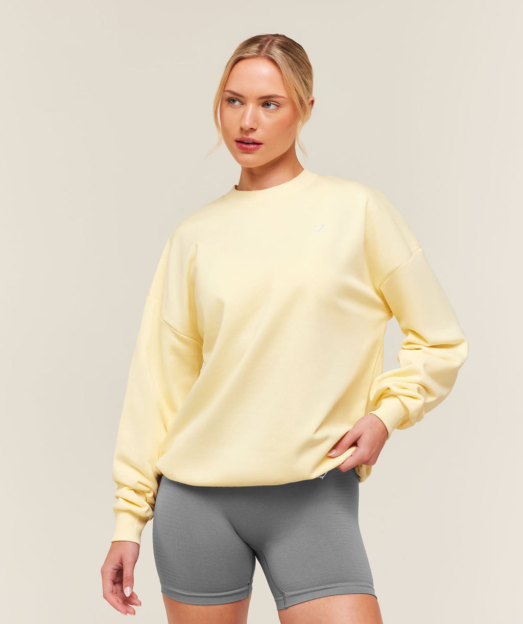 Training Oversized Fleece Sweatshirt - Butter Yellow — imagem 1