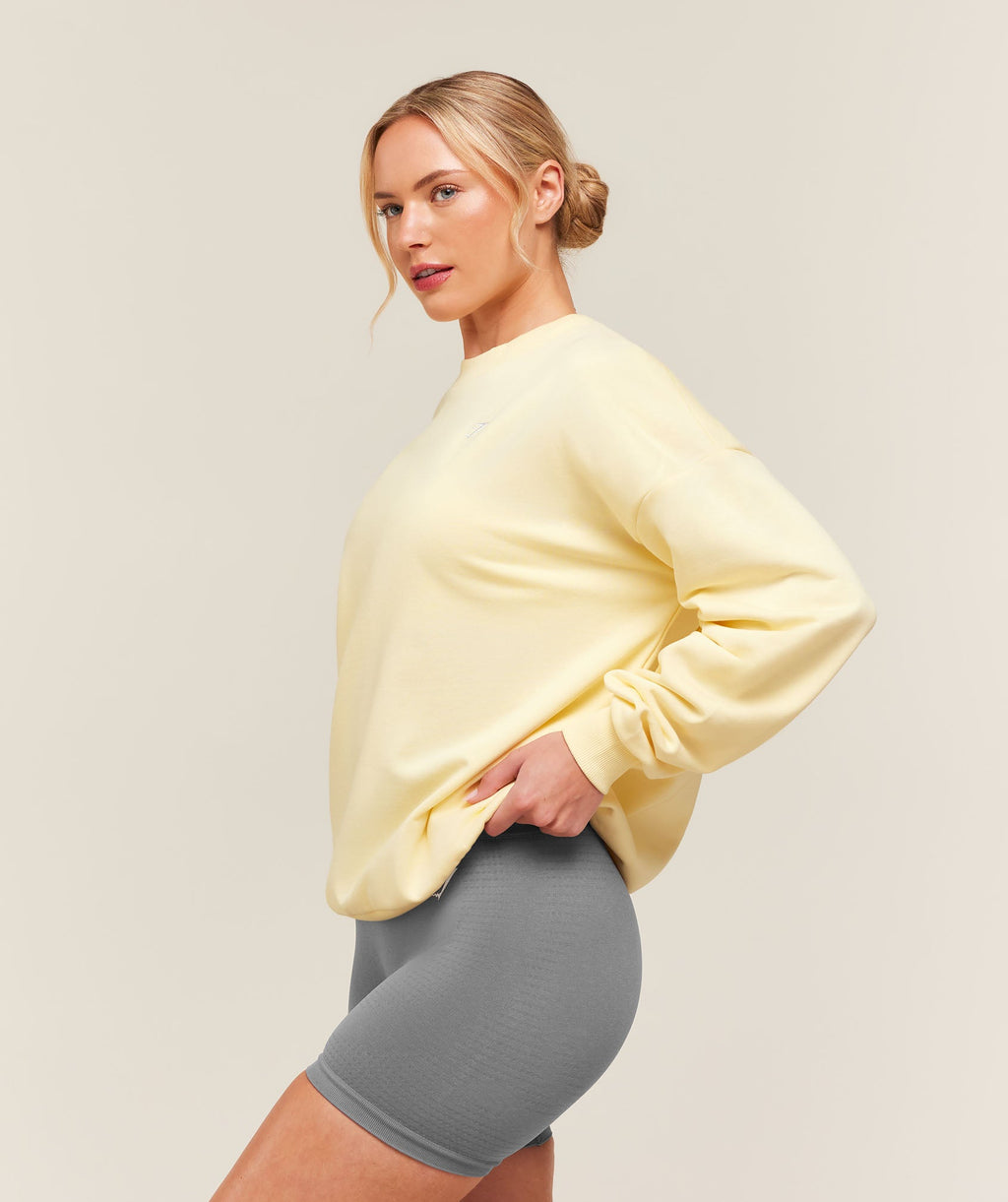 Training Oversized Fleece Sweatshirt - Butter Yellow — imagem 3