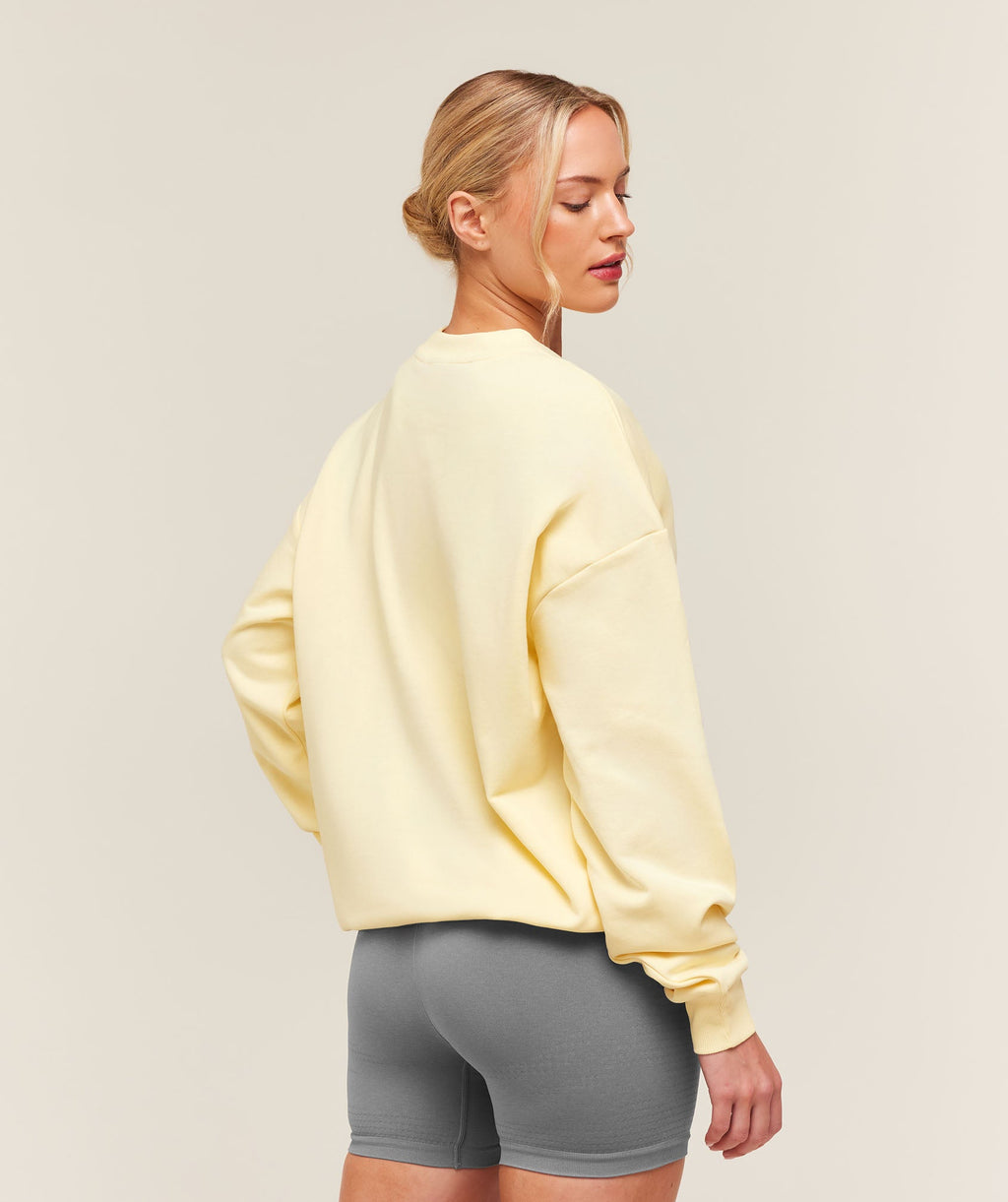 Training Oversized Fleece Sweatshirt - Butter Yellow — imagem 2