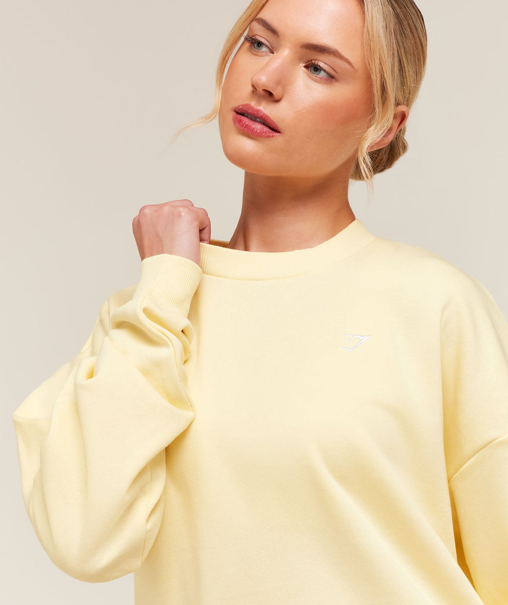 Training Oversized Fleece Sweatshirt - Butter Yellow — imagem 4