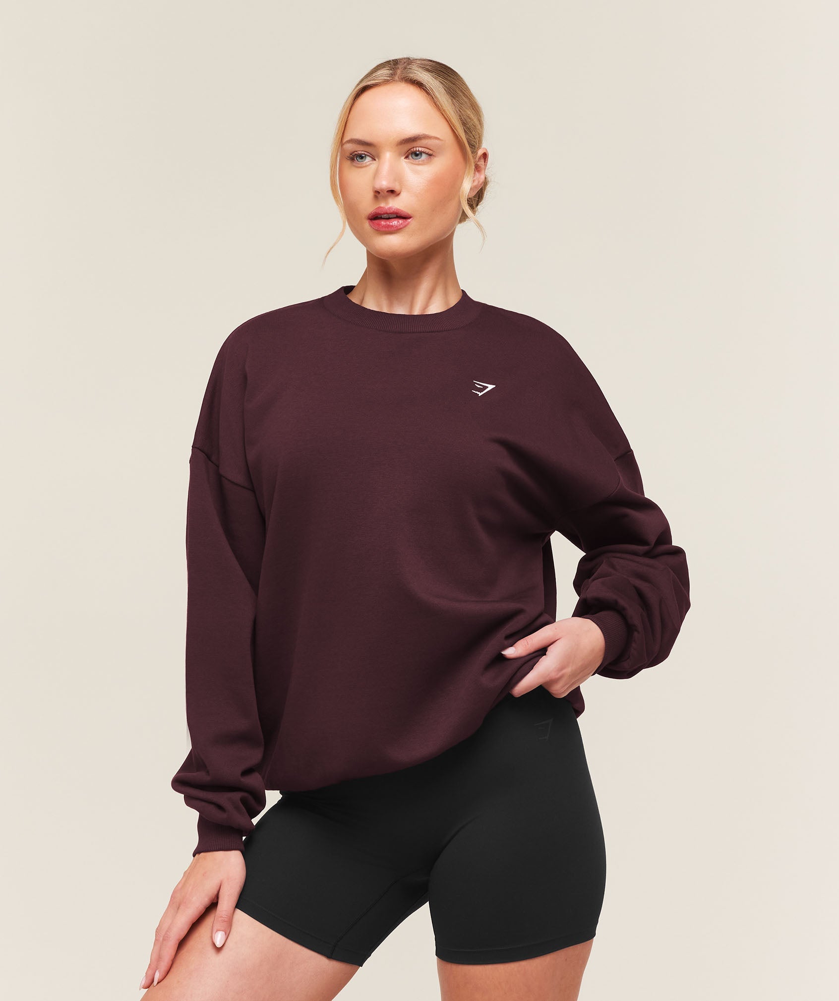 Training Oversized Fleece Sweatshirt - Cherry Purple — imagem 1