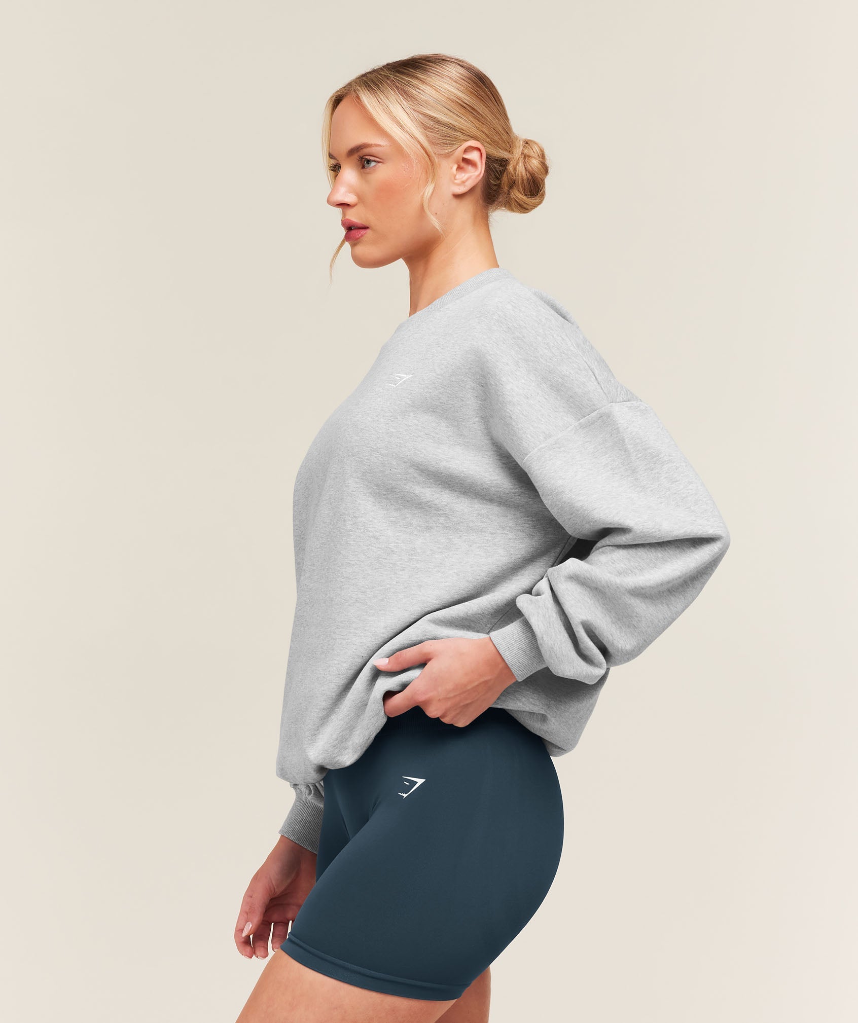 Training Oversized Fleece Sweatshirt - Light Grey Core Marl — imagem 3