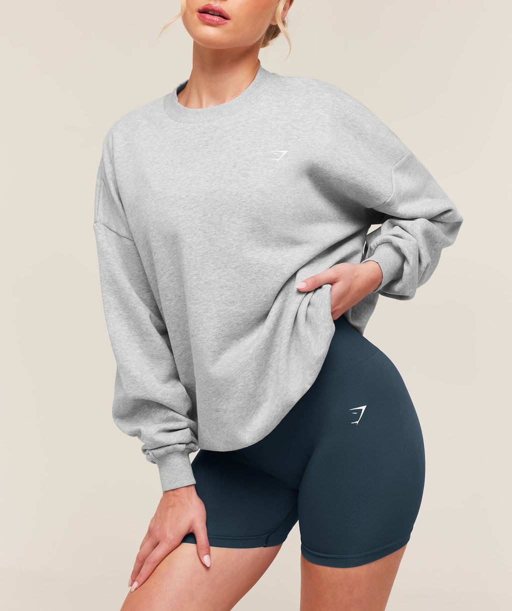Training Oversized Fleece Sweatshirt - Light Grey Core Marl — imagem 5