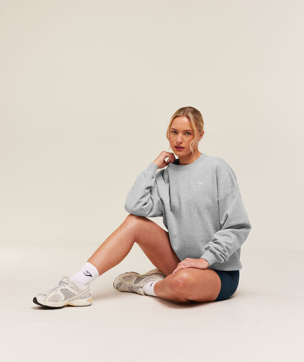 Training Oversized Fleece Sweatshirt - Light Grey Core Marl — imagem 4