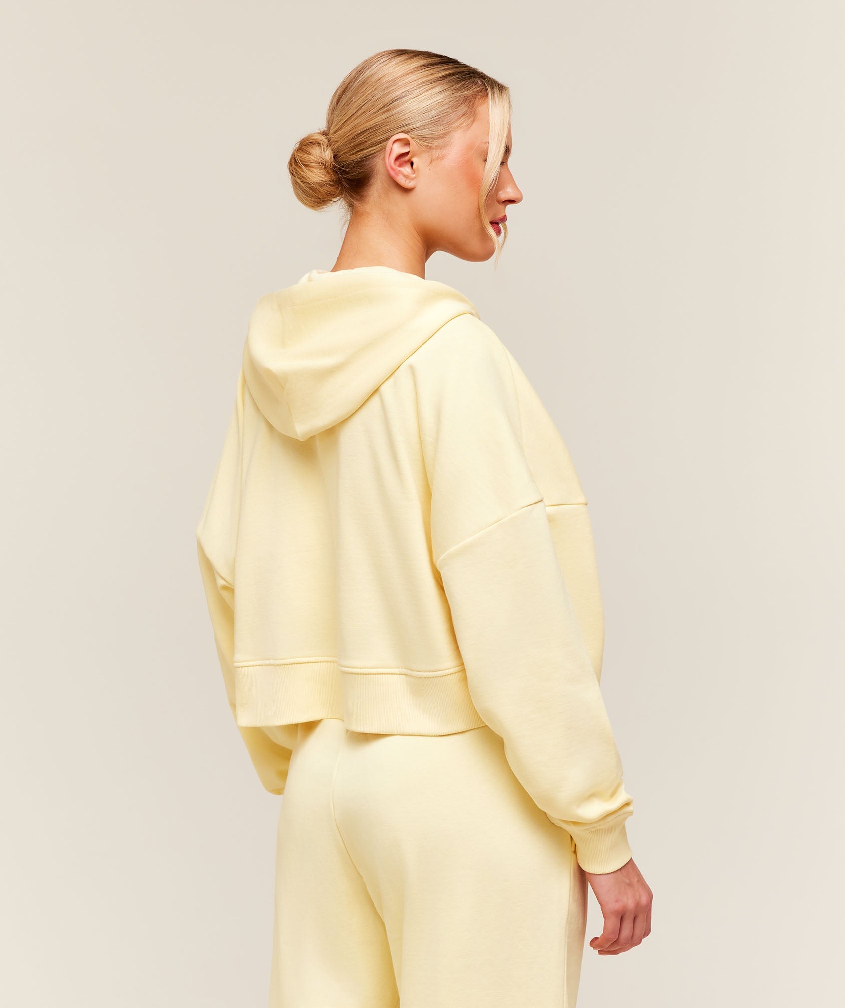 Training Oversized Boxy Zip Through Hoodie - Butter Yellow — imagem 2