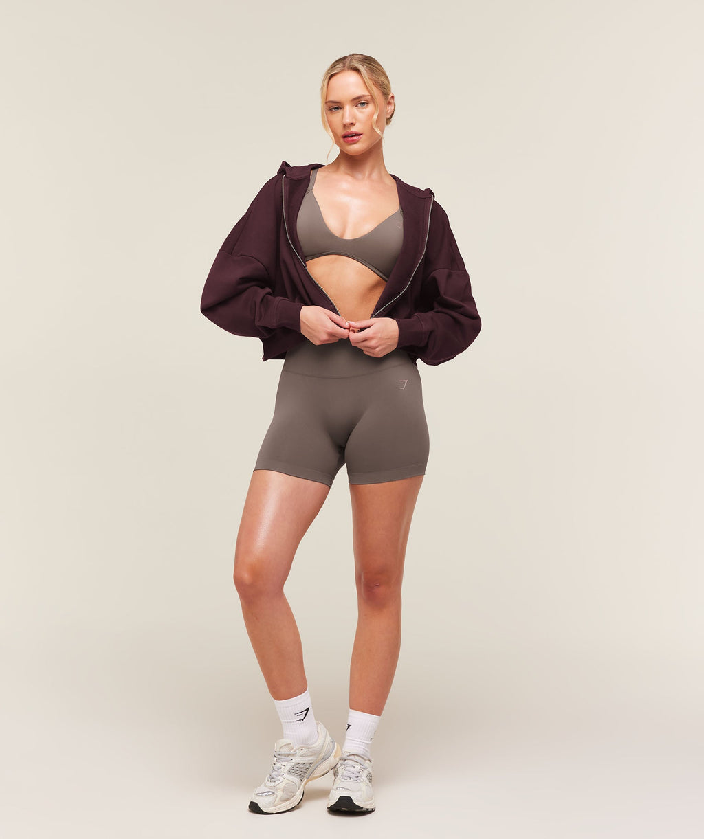 Training Oversized Boxy Zip Through Hoodie - Cherry Purple — imagem 4