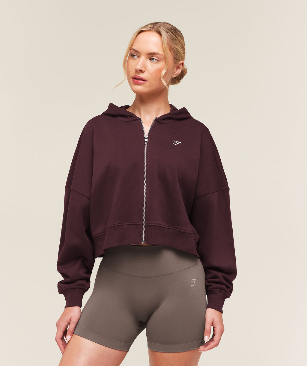 Training Oversized Boxy Zip Through Hoodie - Cherry Purple — imagem 1